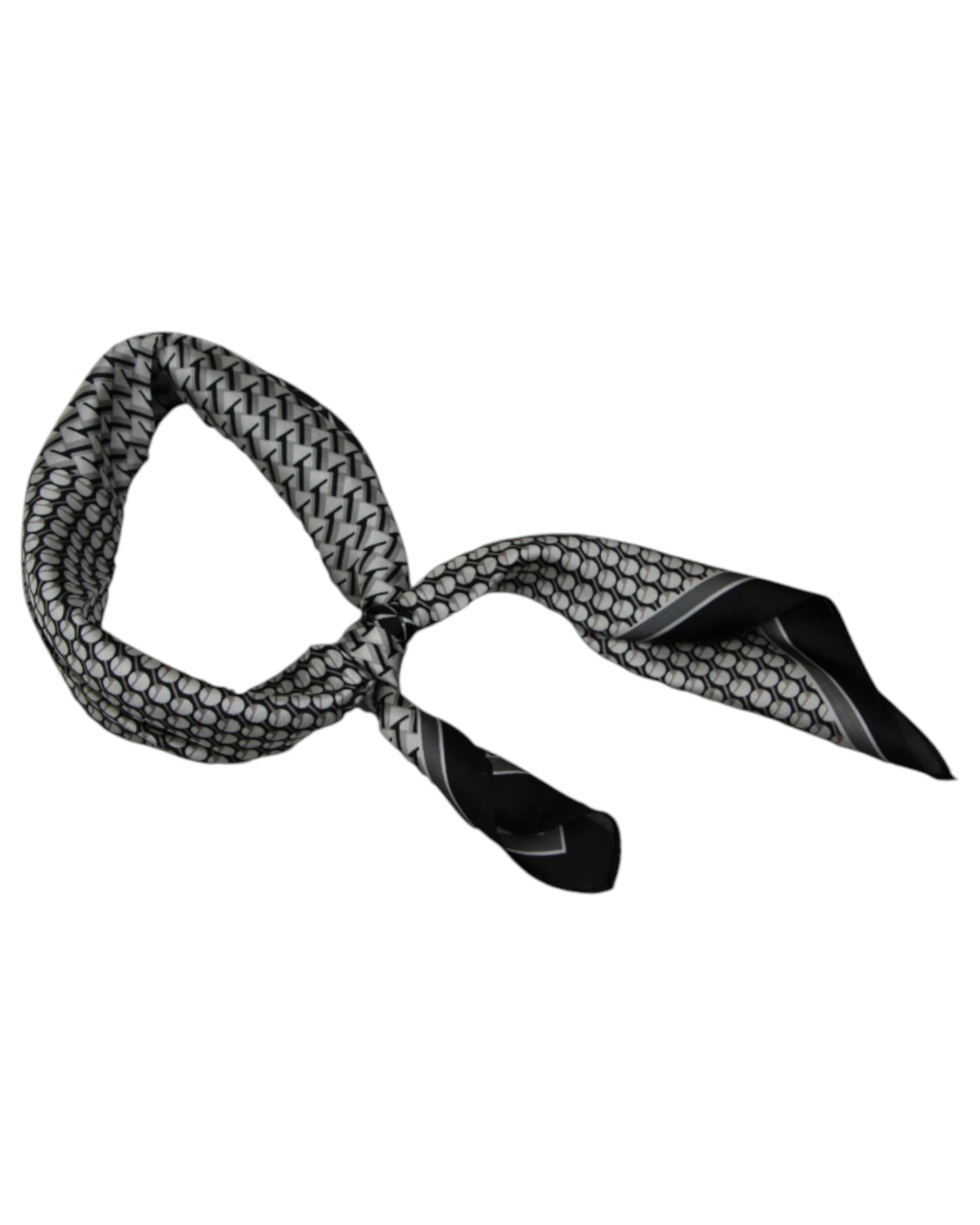 1 Zasel Womens Black & Grey Circle Silk Feel Soft Neck Scarf - Multi, 1 of 2