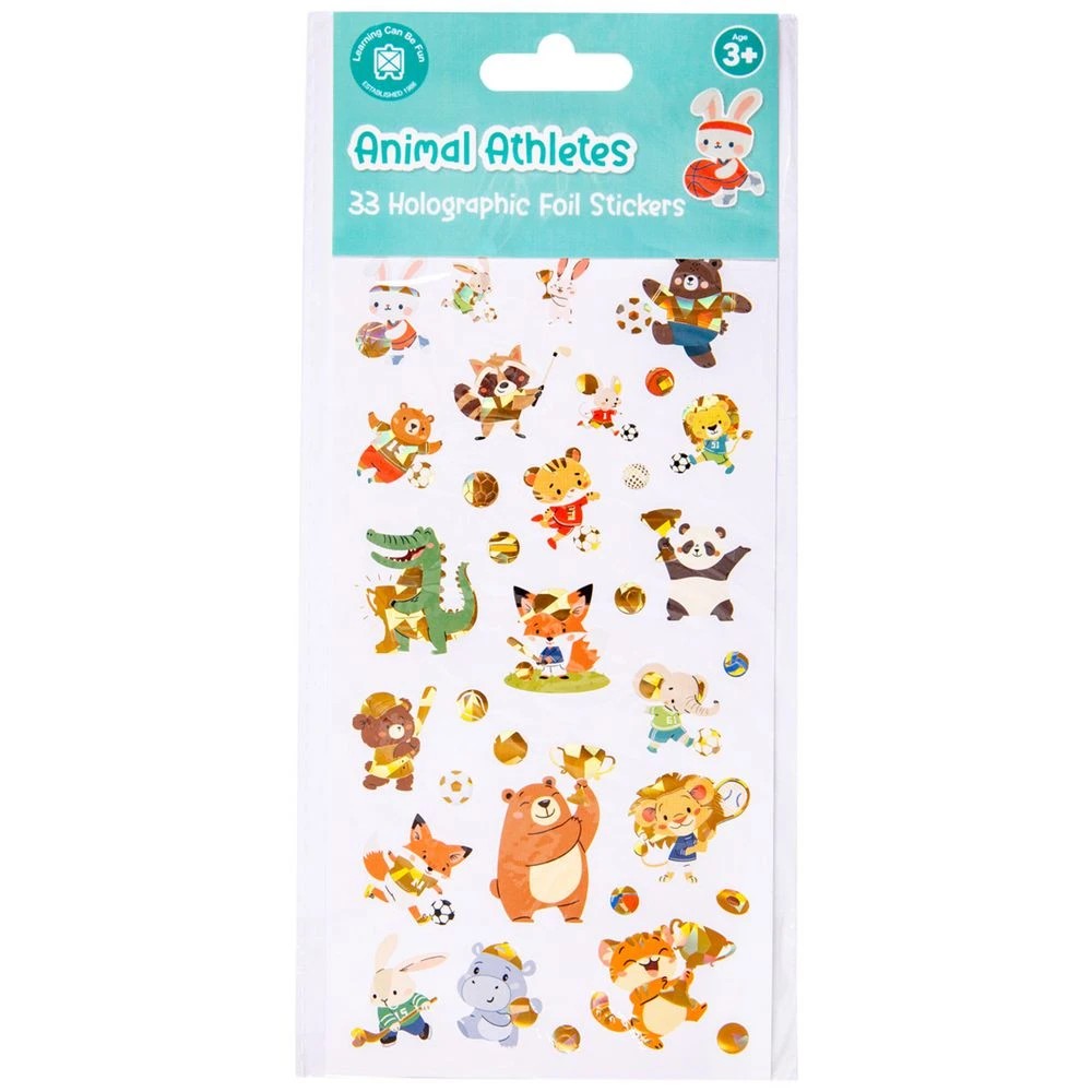 1 Learning Can Be Fun Animal Athletes Holographic Stickers, 1 of 3