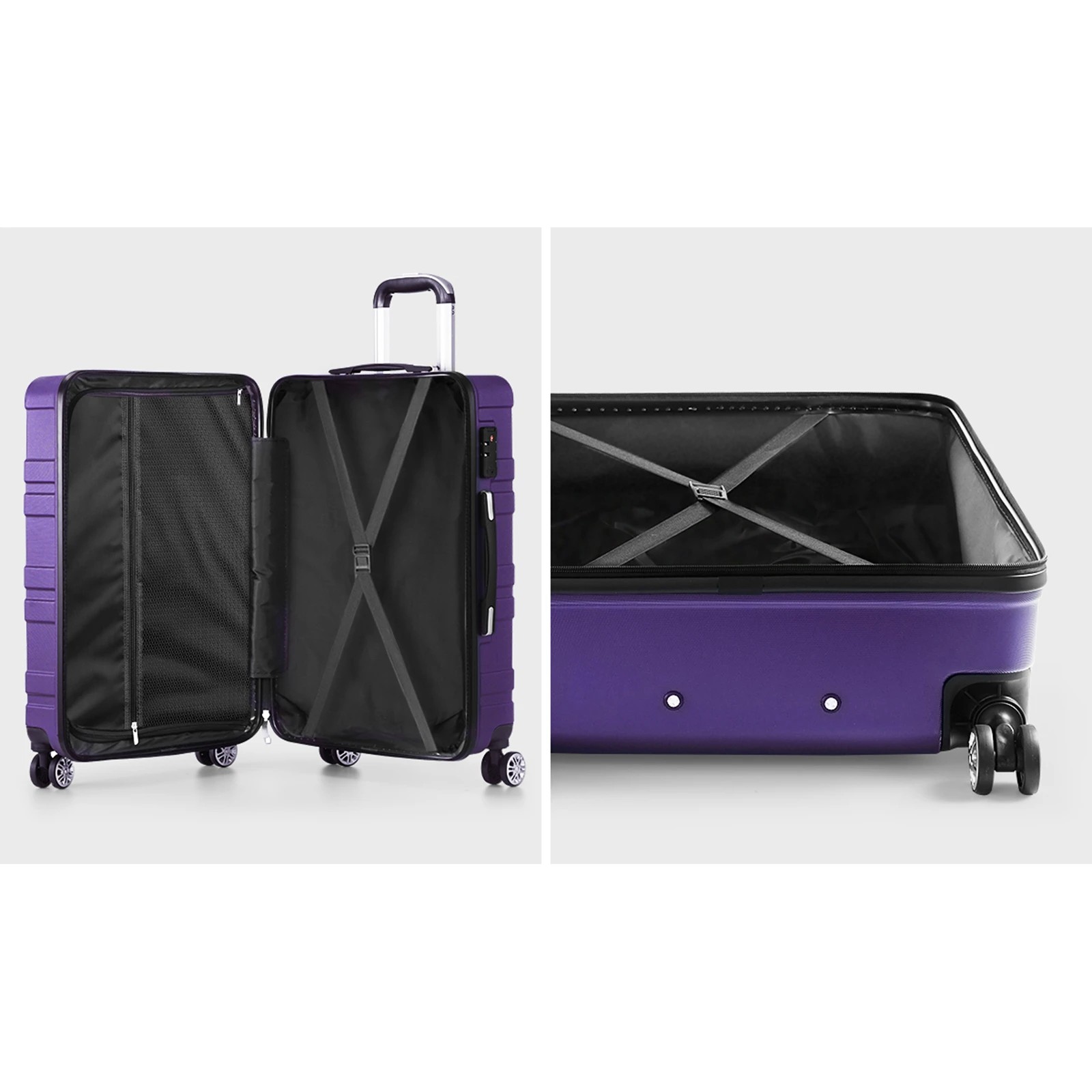 5 Mazam 3PCS Luggage Suitcase Trolley Set Travel TSA Lock ABS Hard Case - Purple, 5 of 9