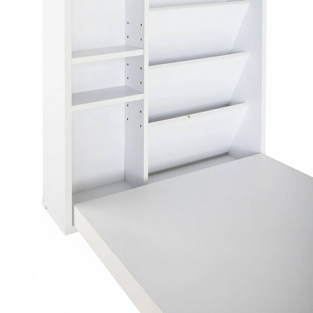 7 Artiss Computer Desk Bookshelf Wall Mount - White, 7 of 7