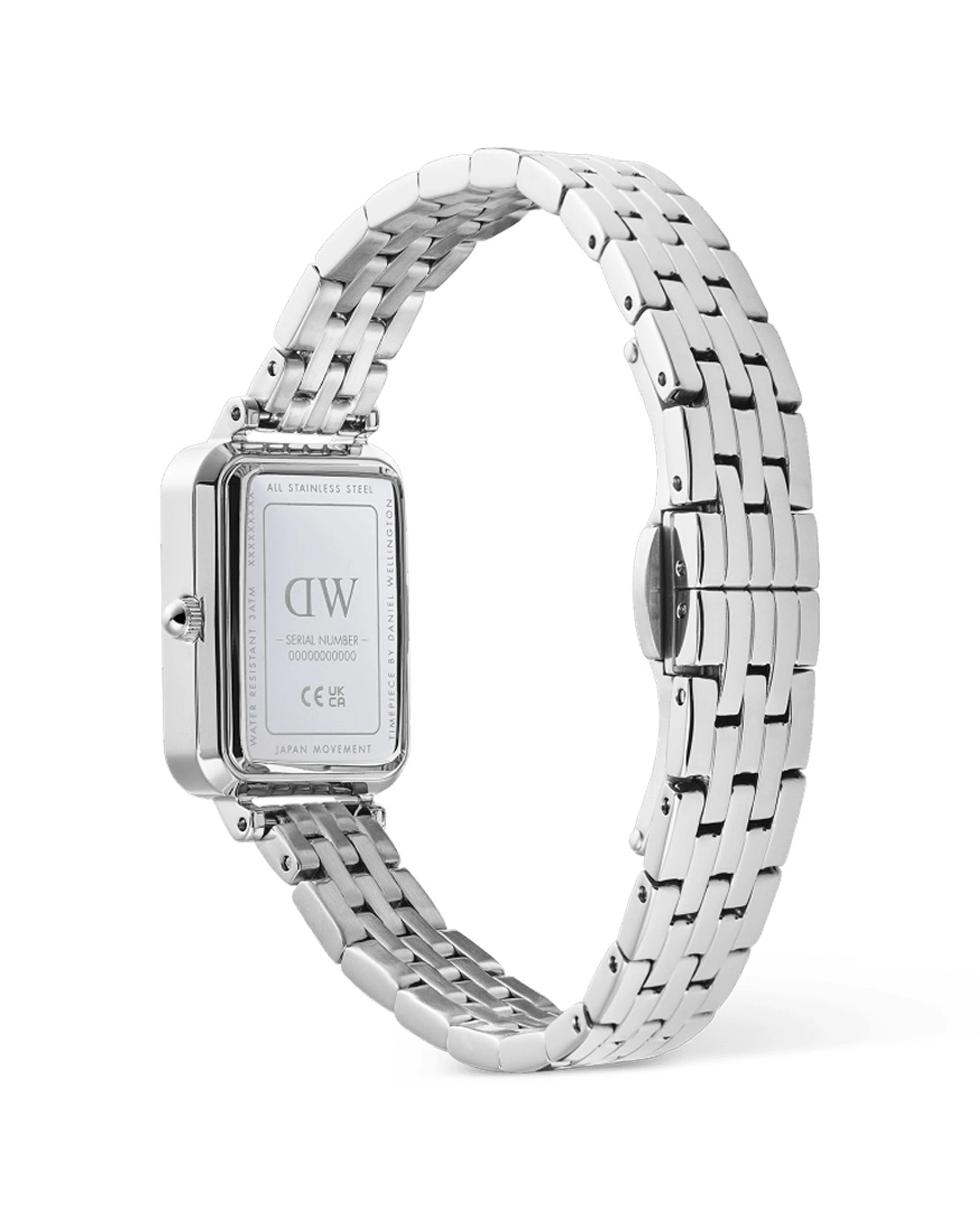 4 Daniel Wellington Quadro Roman Numerals Date 5-Link Silver Watch 20x26mm, 4 of 5