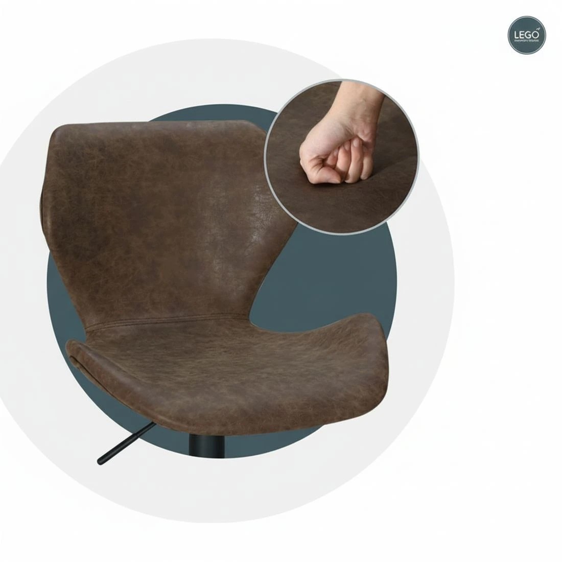 5 Artiss 4x Bar Stools Vintage Leather Gas Lift - Brown, 5 of 5