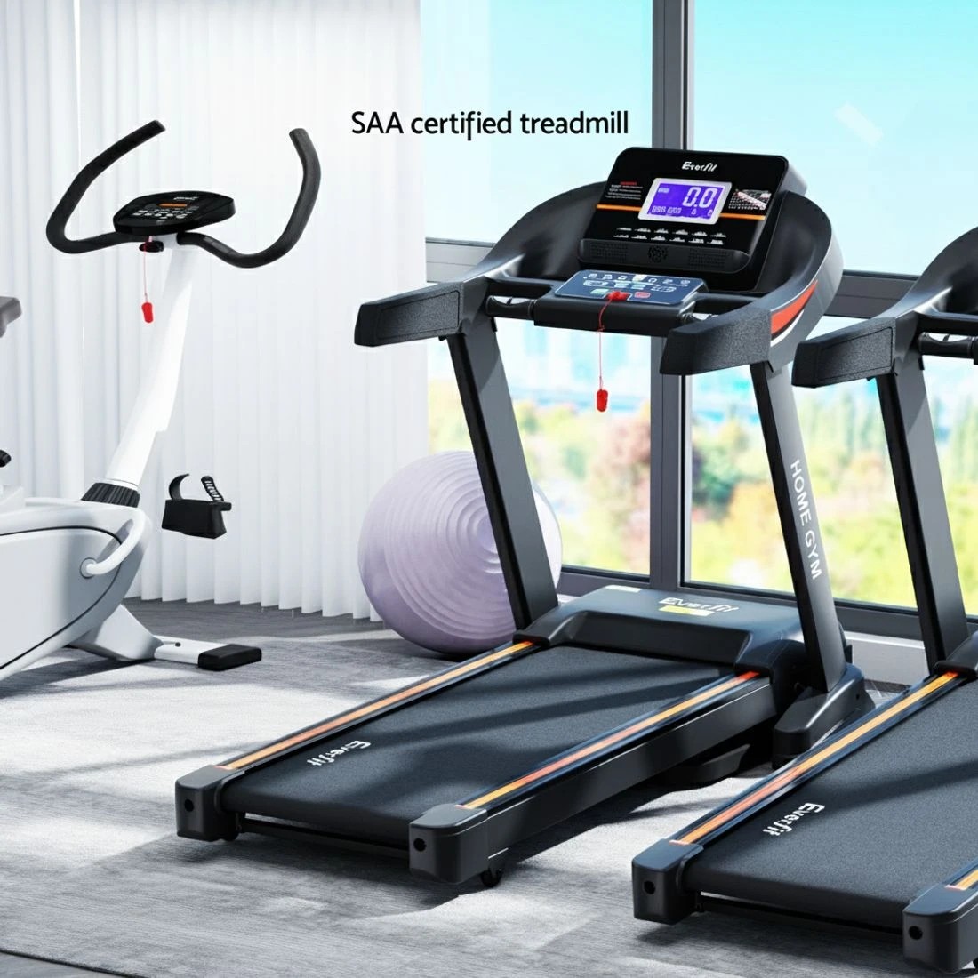 4 Everfit Treadmill Electric Auto Incline Home Gym Fitness Exercise Machine 490mm - Black, 4 of 6