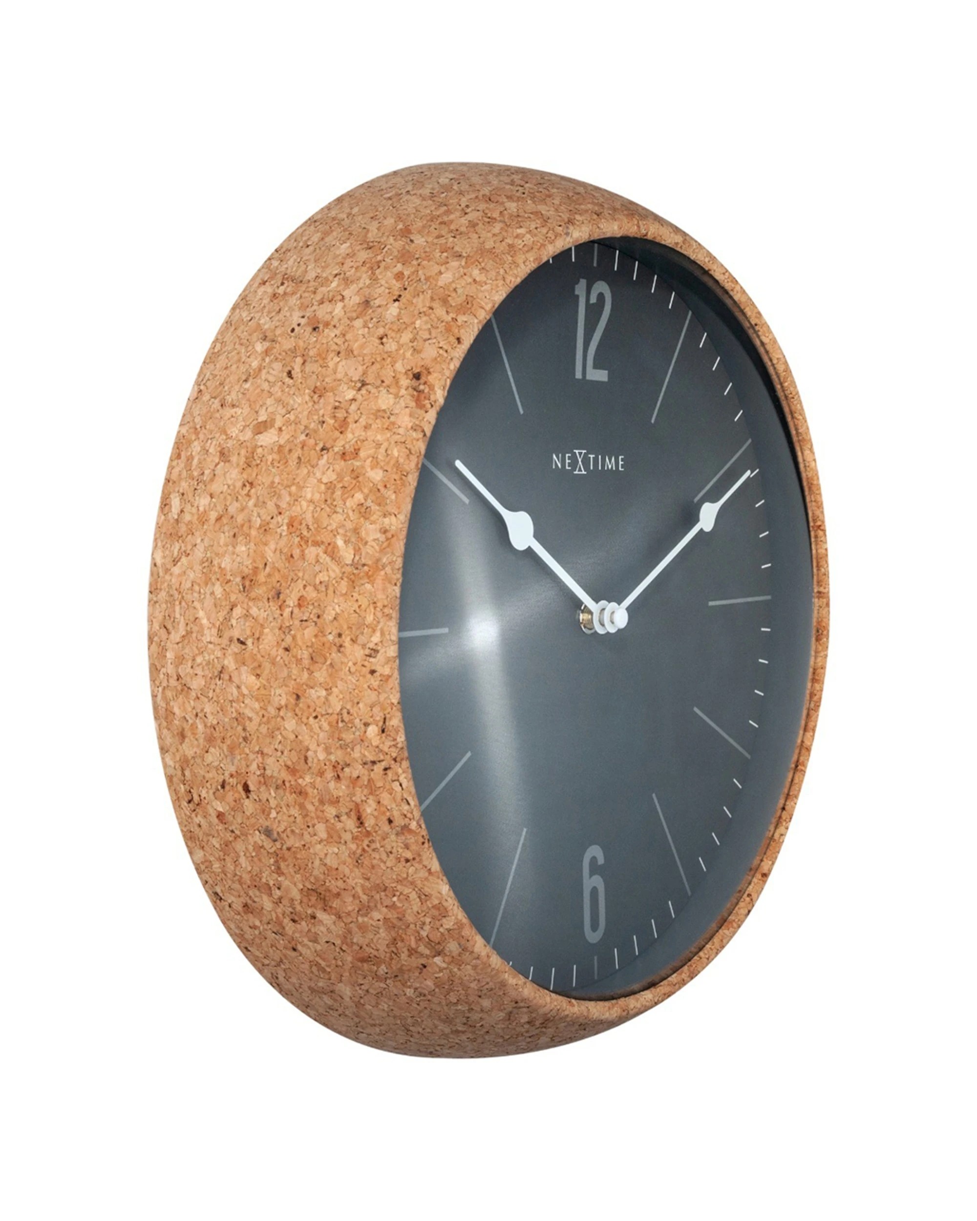 2 NeXtime Cork Wall Clock Silent Sweep Dome Glass Cork Case 30cm - Grey, 2 of 6