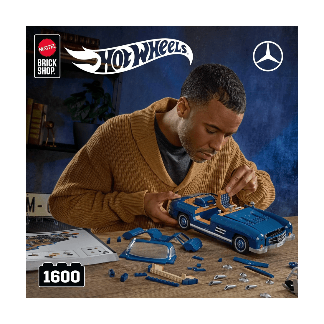 2 Mattel Brick Shop Hot Wheels Mercedes-Benz 300 Sl Building Toy Kit - Multi, 2 of 5