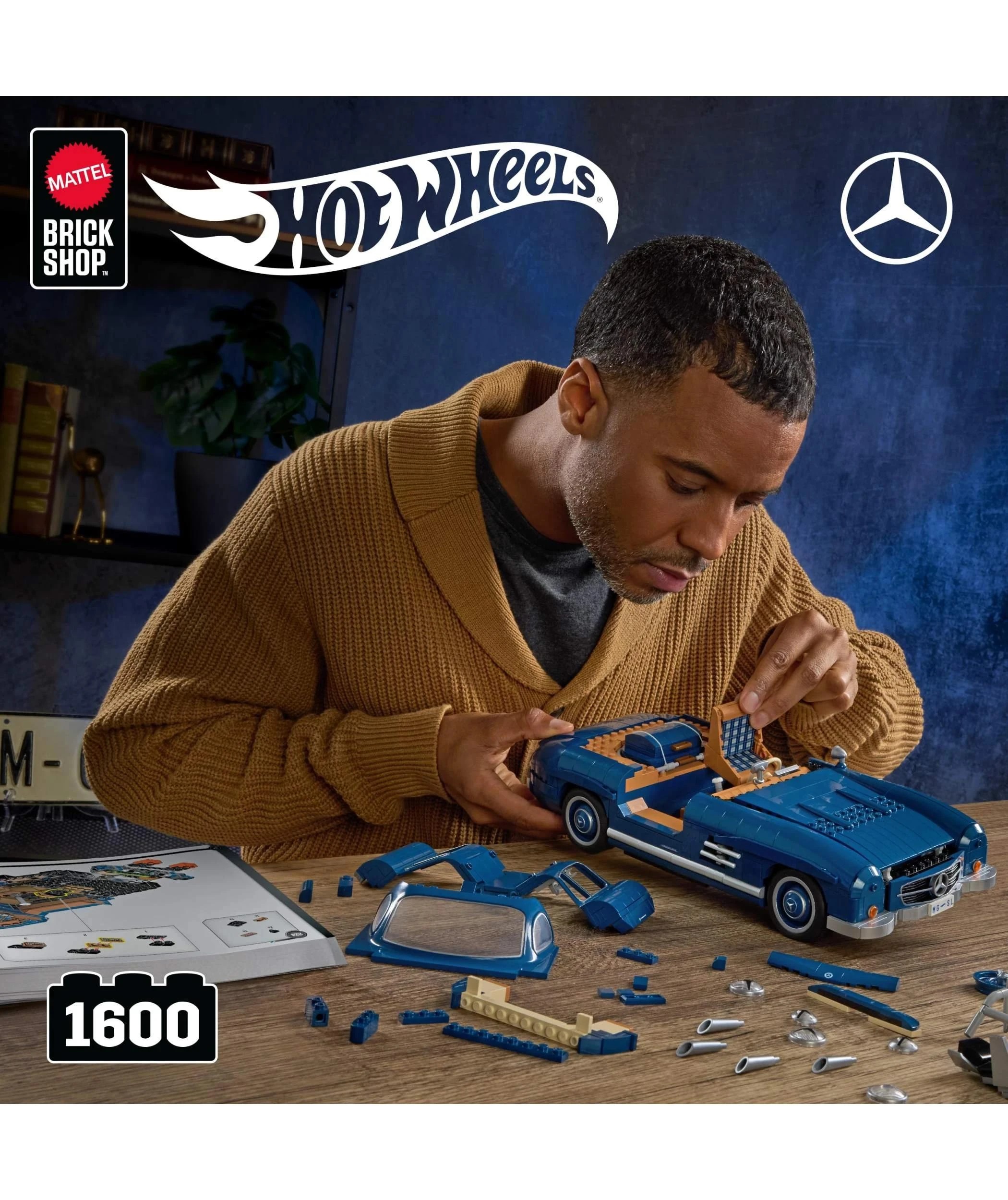 2 Mattel Brick Shop Hot Wheels Mercedes-Benz 300 Sl Building Toy Kit - Multi, 2 of 5