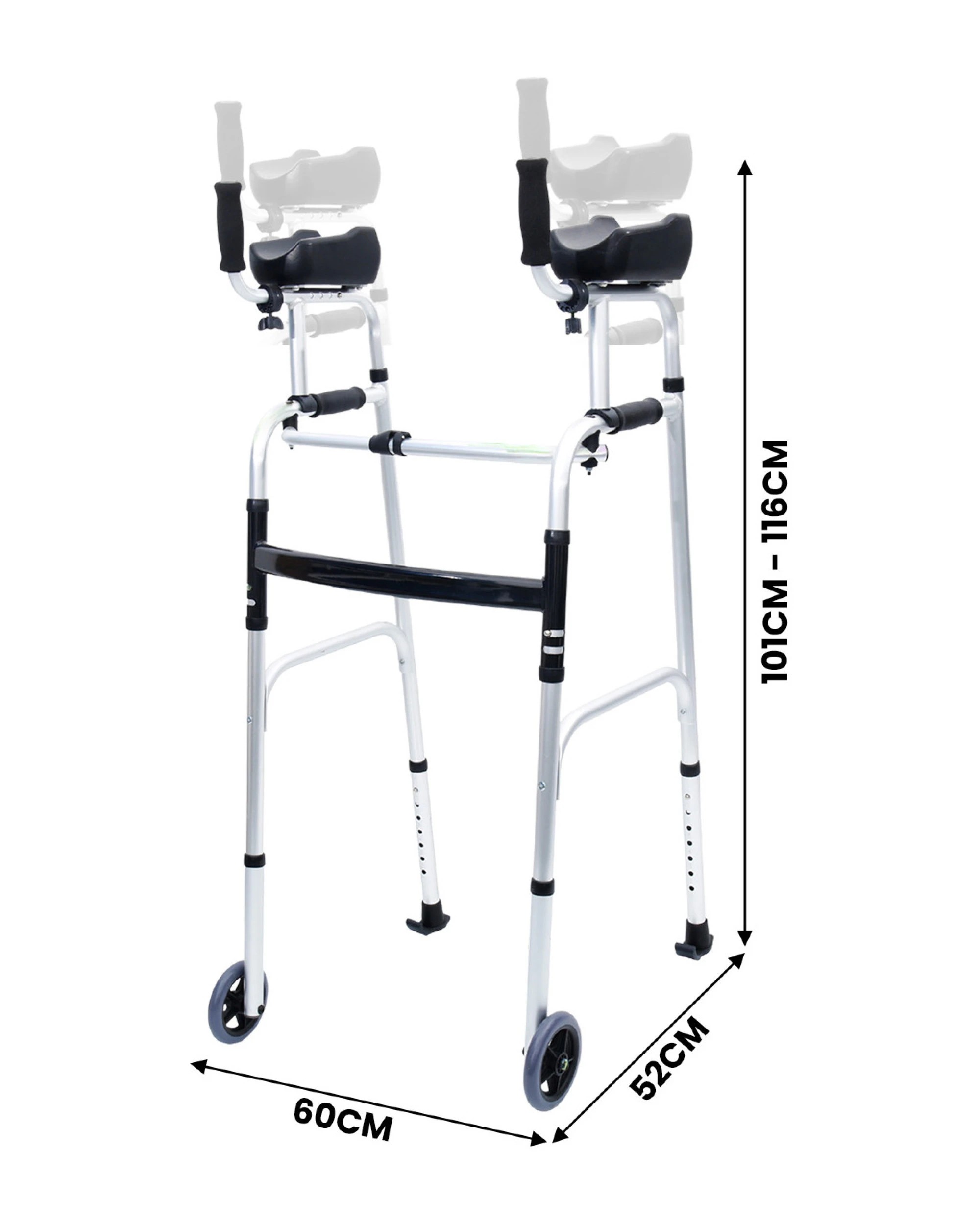 2 Orthonica Aluminium Forearm Walker Walking Mobility Aid, 2 of 9