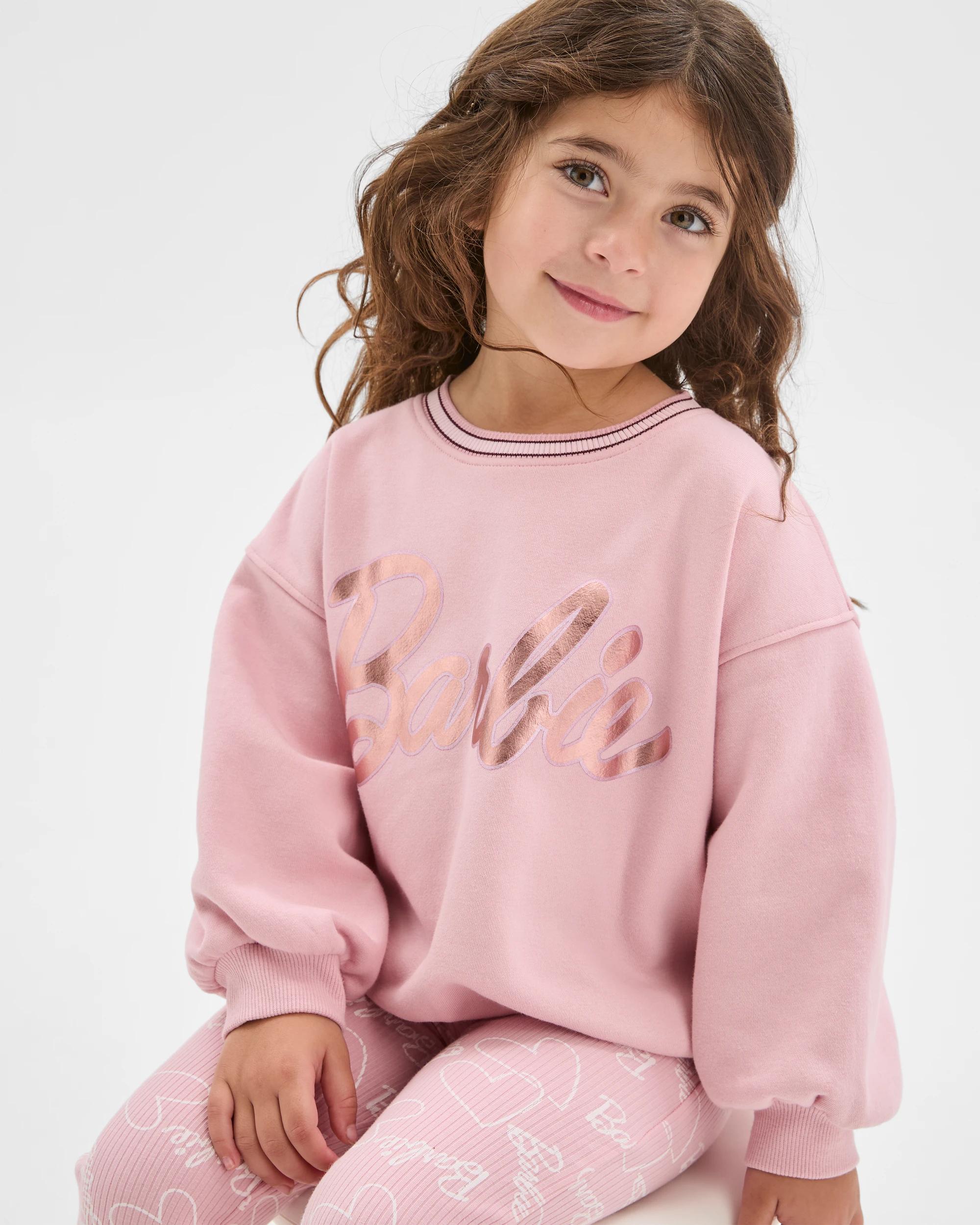 2 Barbie Australian Cotton Blend Fleece Jumper PINK, 2 of 6