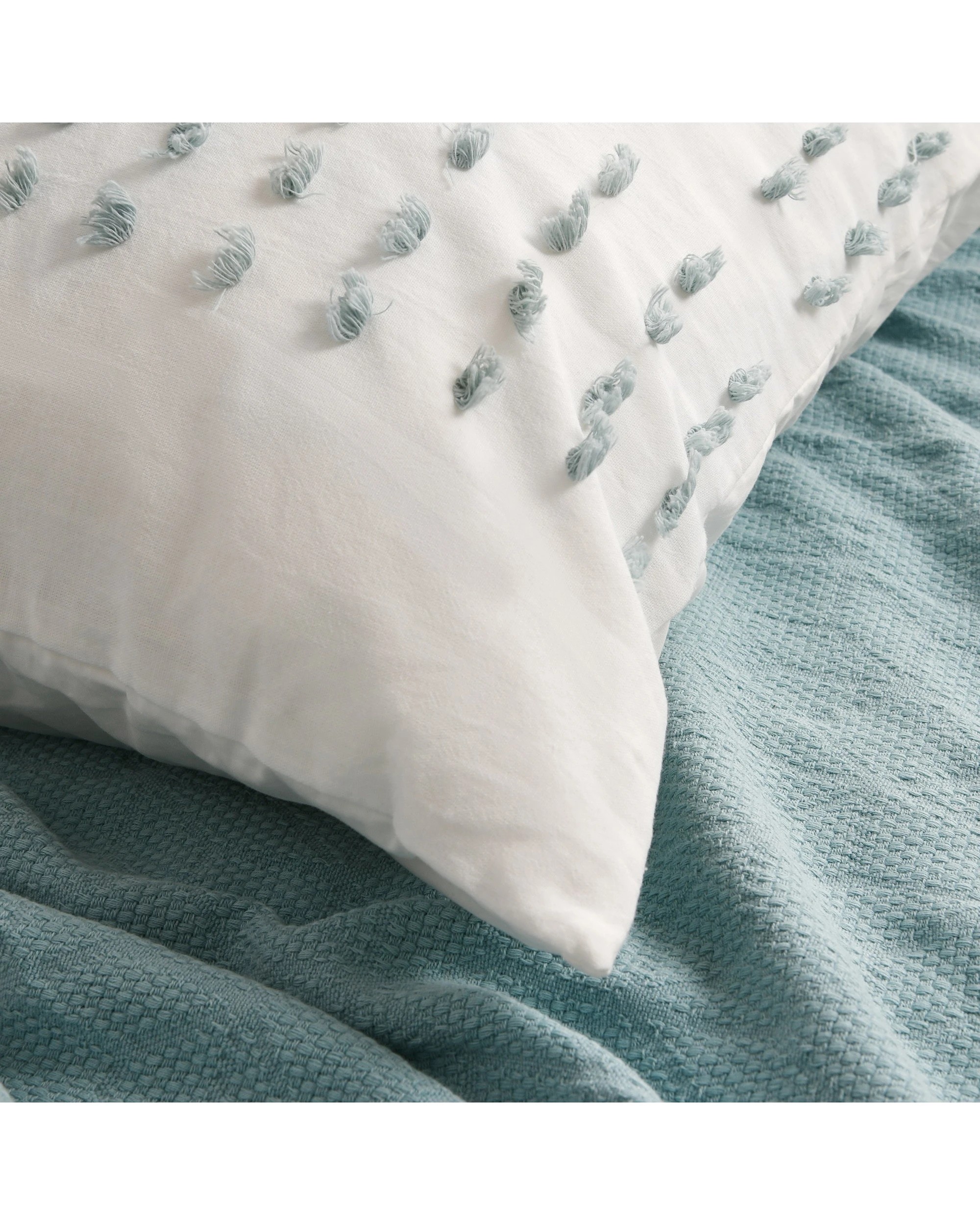 5 Dreamaker Clovelly Tufted Stripe European Pillowcase - Seafoam Blue, 5 of 8