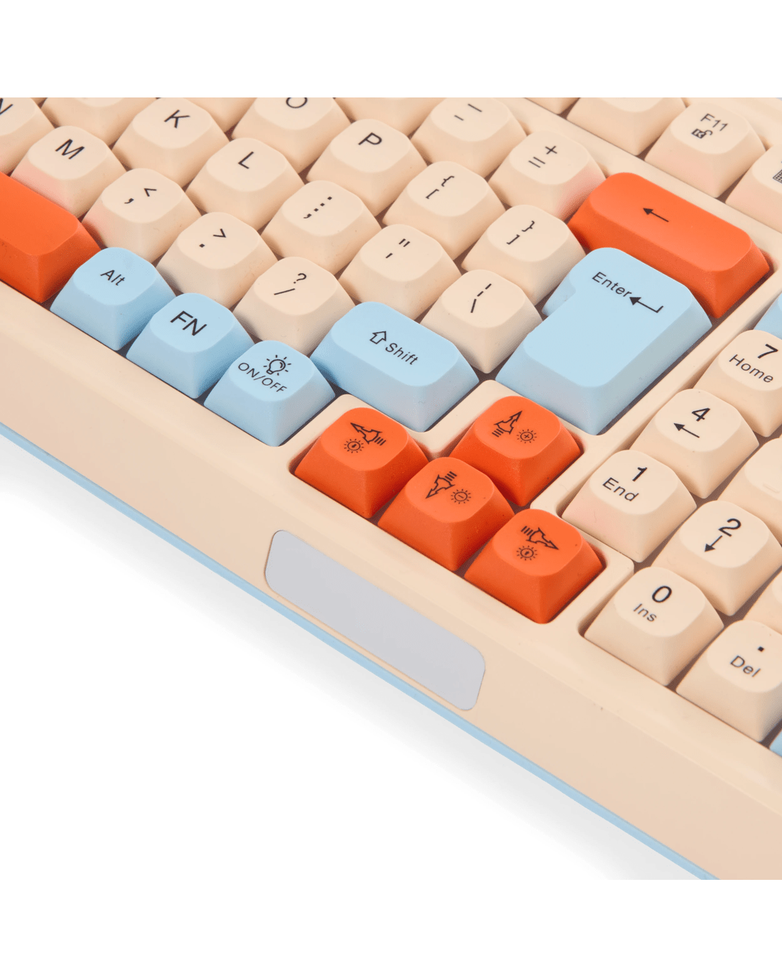 7 Membrane Wired Keyboard - Beige, Blue and Orange, 7 of 8