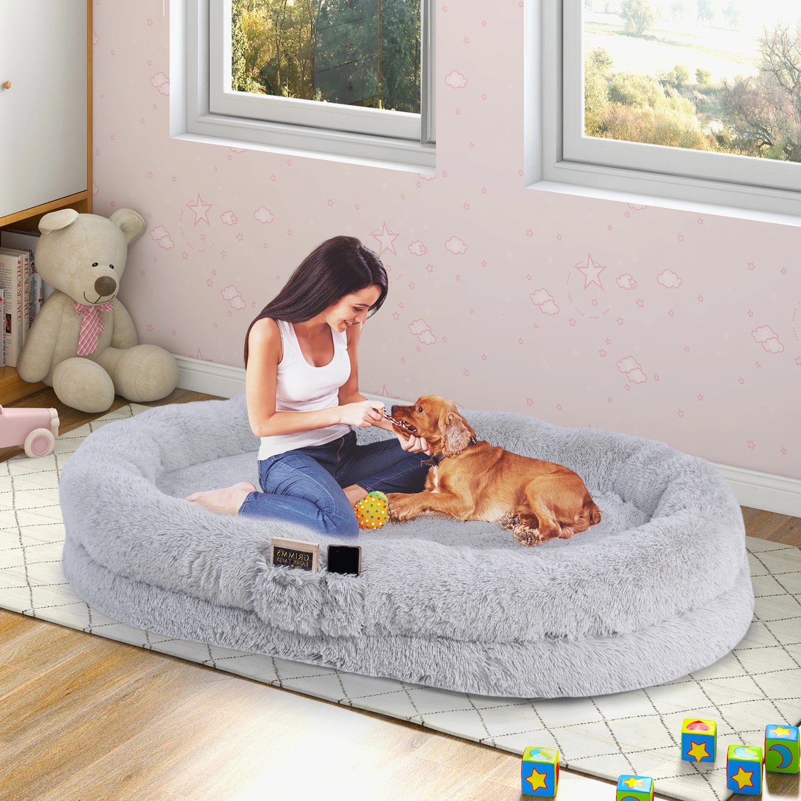 5 Costway Human Dog Bed w/Soft Blanket Orthopedic Dog Bed
171 x 115 x 25cm, 5 of 5