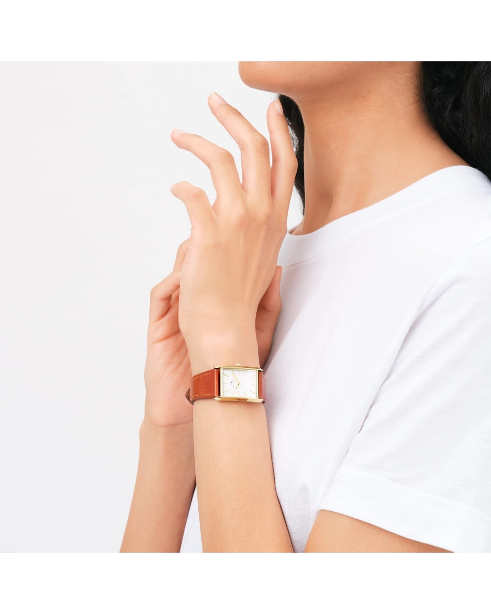 2 Daniel Wellington Bound Watch 32x22mm Durham Gold Crocodile Pattern Leather White Dial, 2 of 5