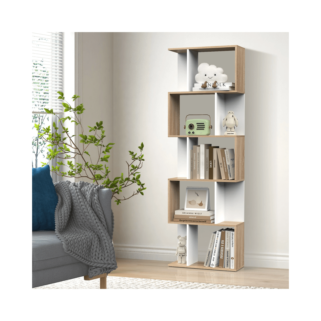 8 Advwin 5-Tier Cube Bookshelf Storage Bookcase Display Shelf, 8 of 9