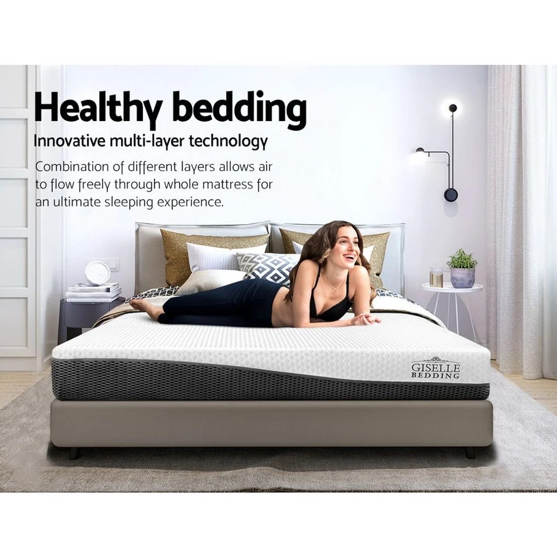 3 Giselle Bedding Memory Foam Mattress Bed Cool Gel Non Spring 21cm Single - Single Bed - Multi, 3 of 8