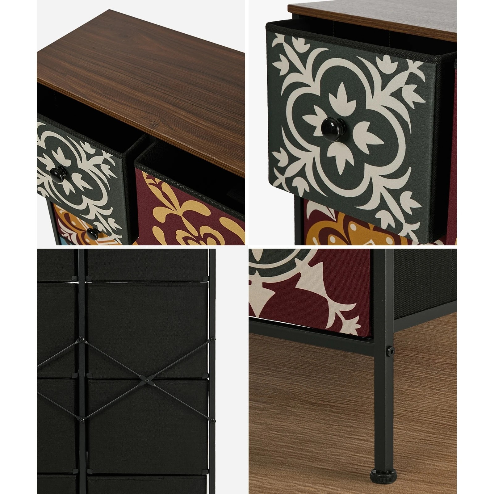 5 Oikiture 8 Chest Of Drawers Retro Tallboy Dresser Multi-Storage Foldable Fabric - Multi, 5 of 6