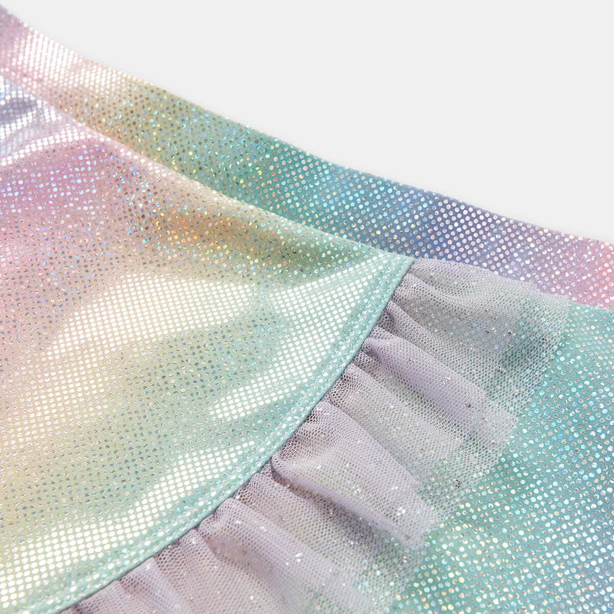 8 3 Piece Frill Bikini Skirt Set Foil Rbw, 8 of 8
