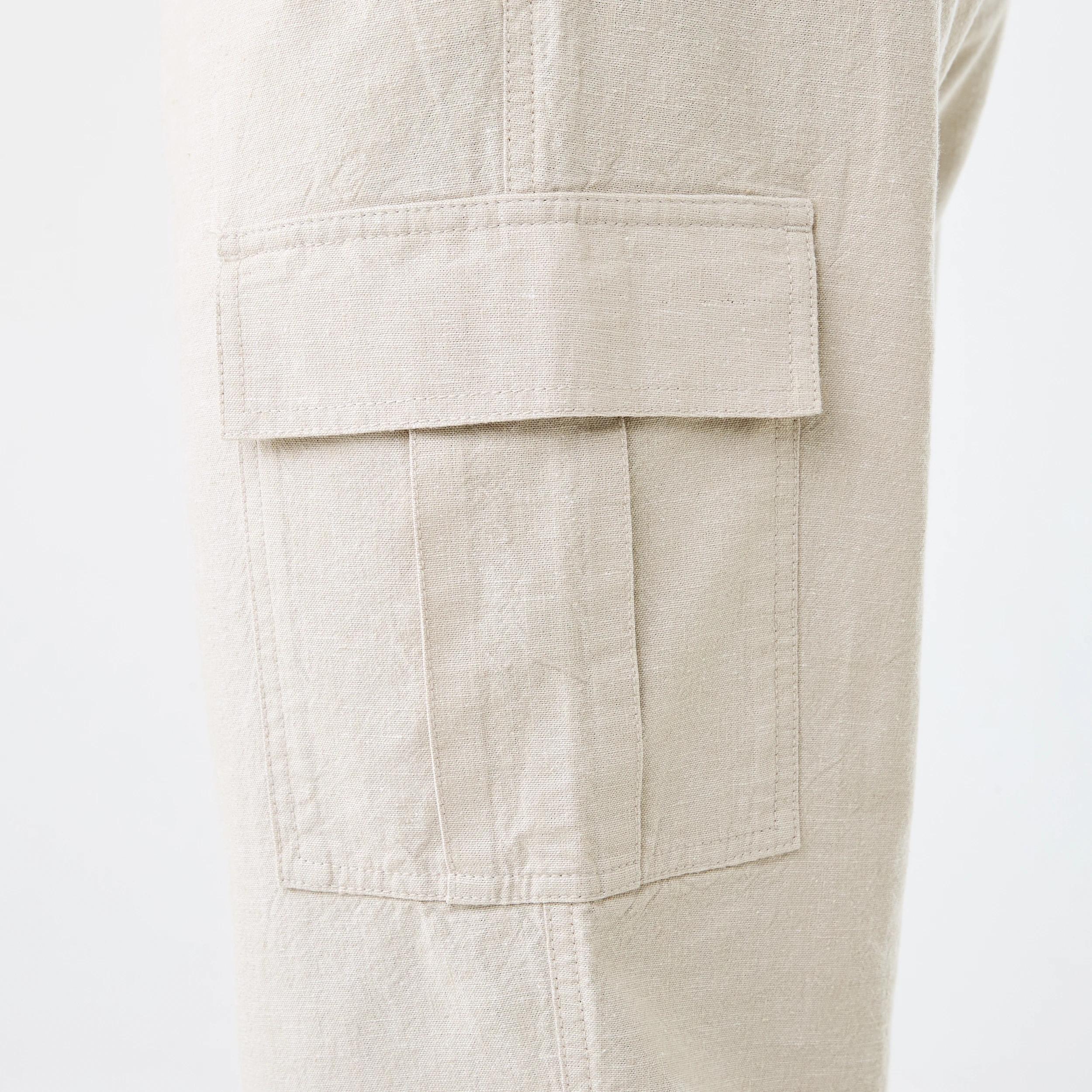 6 Elastic Waist Textured Cargo Pants Bge Barley, 6 of 6