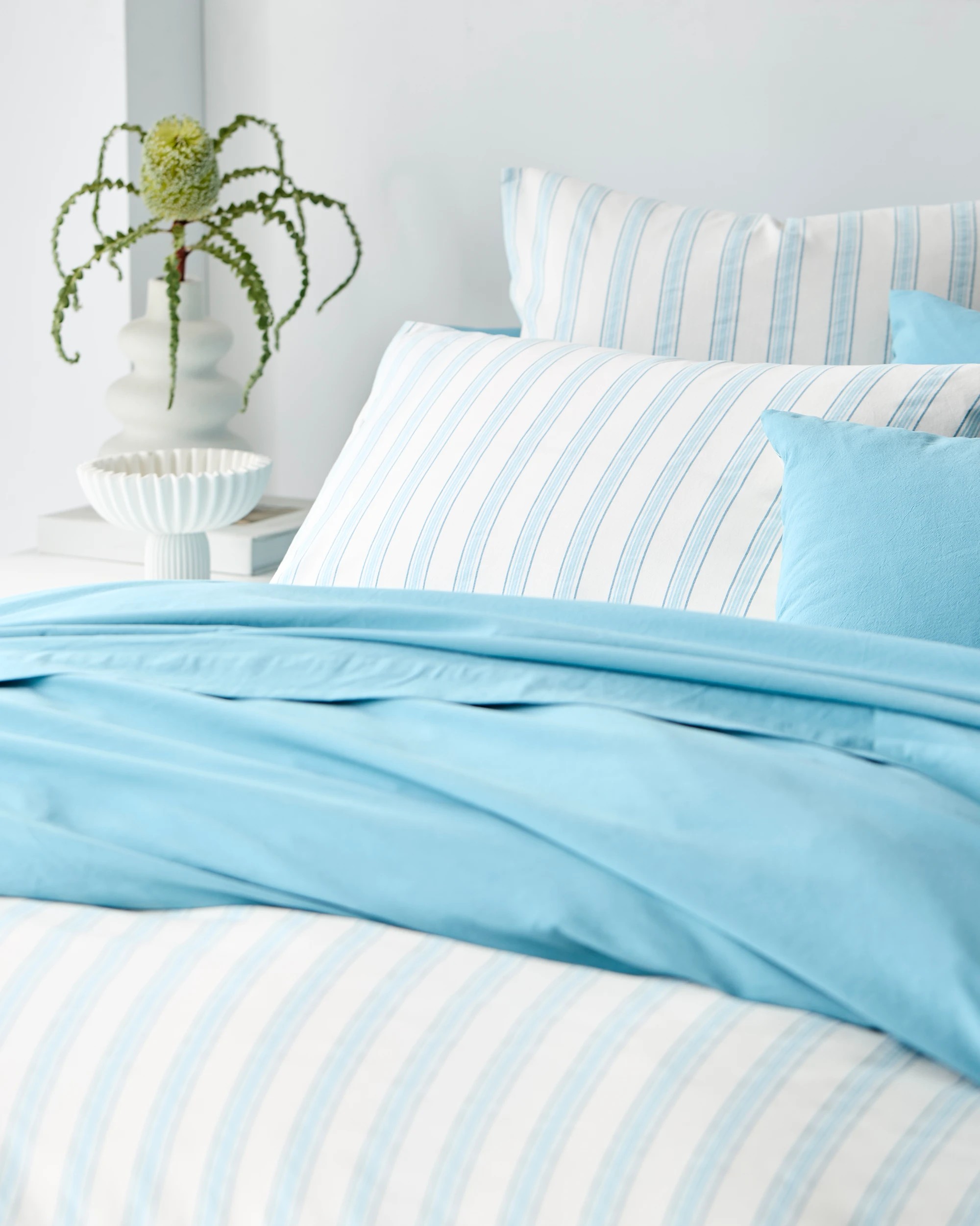 5 Arlo Cotton Stonewash Quilt Cover Set - Double Bed - Blue, 5 of 7