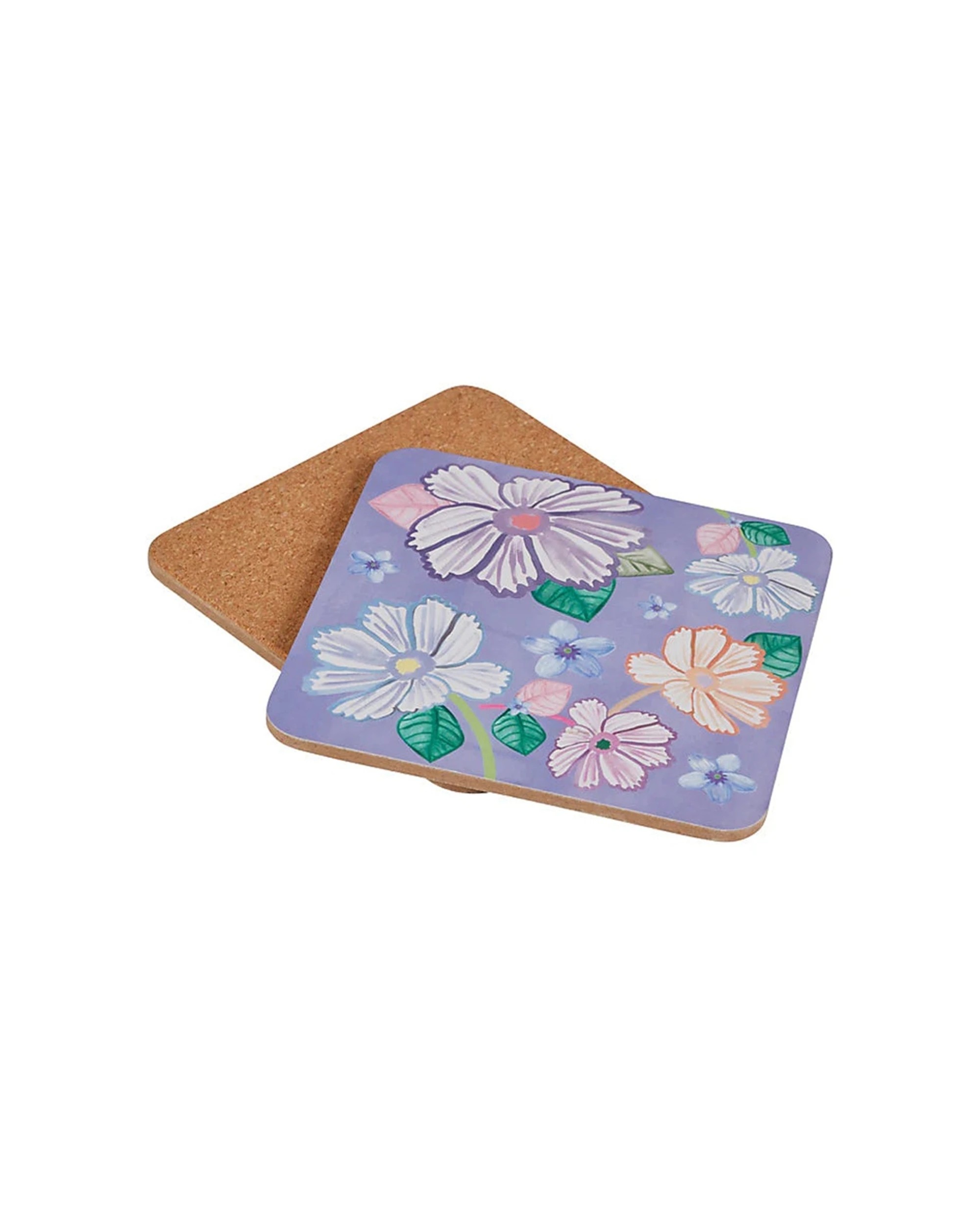 2 Maxwell And Williams Poppy Love Square Coasters Set 4pc 10.5cm Cork Backing - Multi, 2 of 4