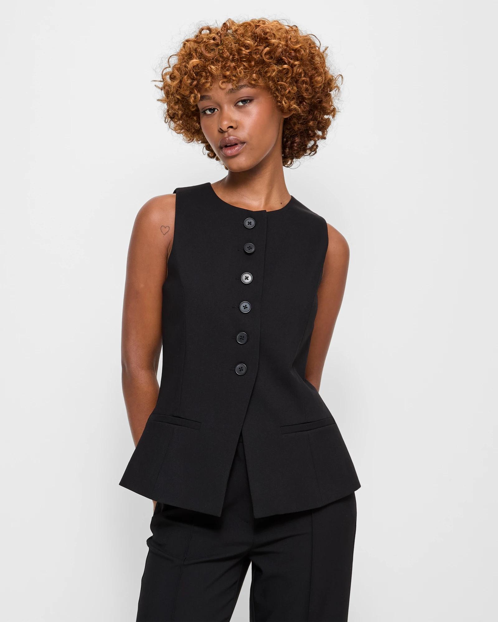 1 Target Petites Classic Longline Waistcoat BLACK, 1 of 5