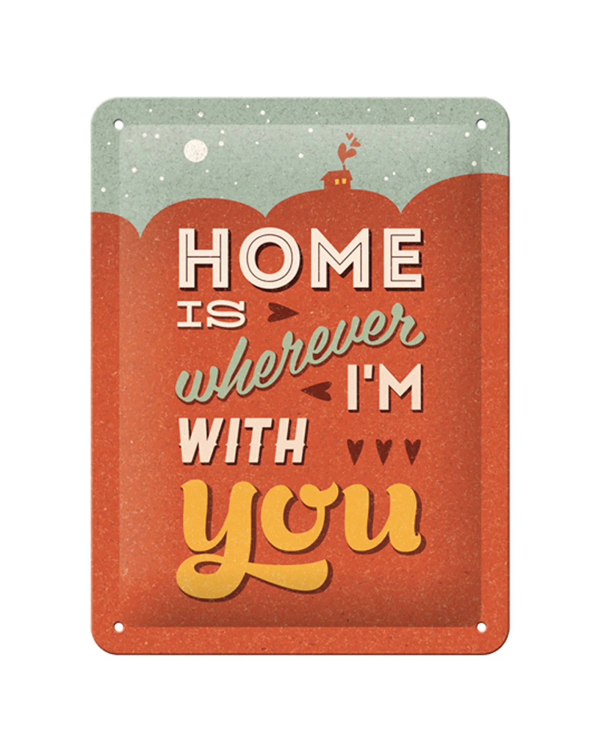 1 Nostalgic-Art 15x20cm Small Metal Sign - Home Is Where Im With You - Multi, 1 of 1