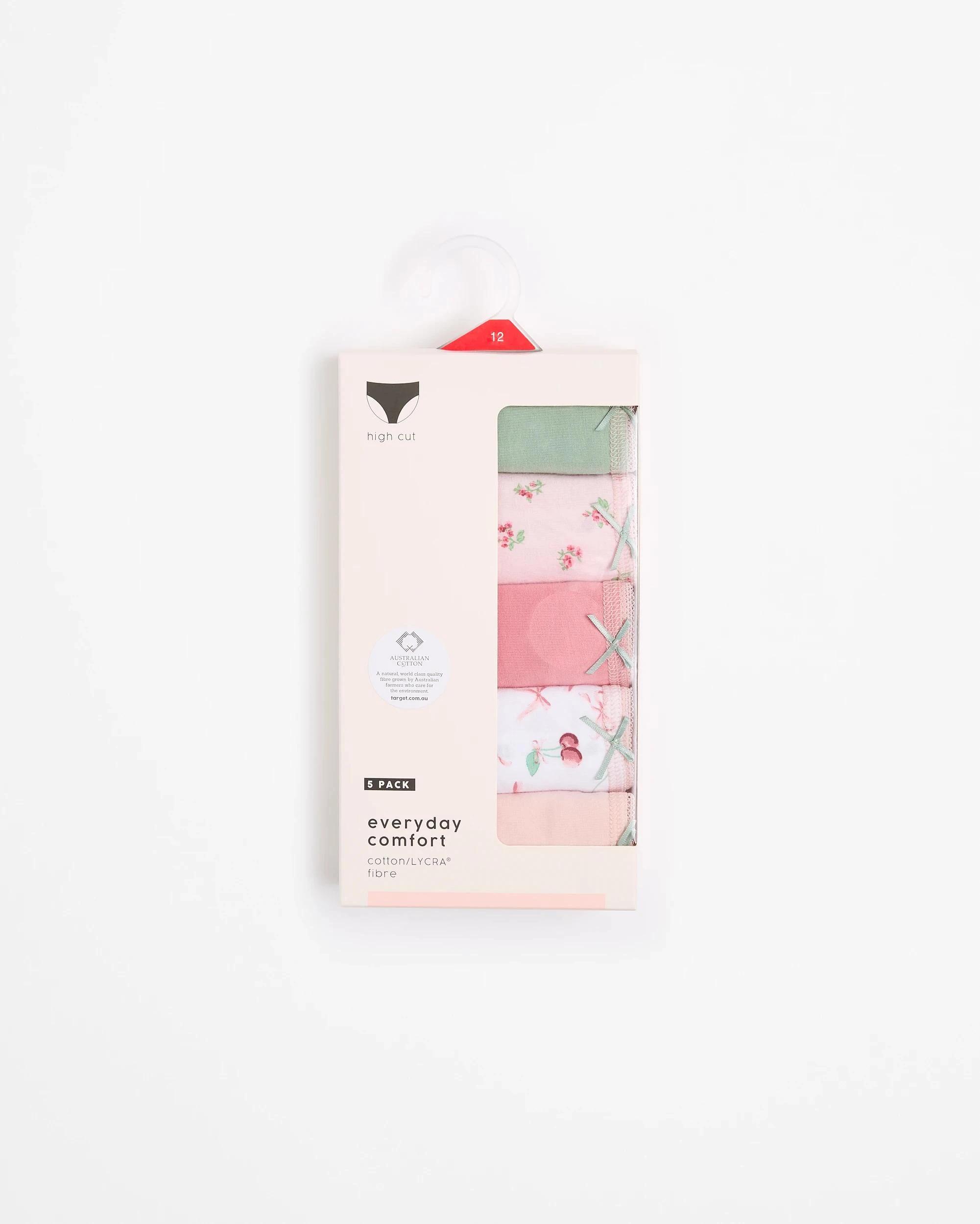 5 Target Women's Cotton/Elastane High Cut Briefs 5 Pack CHERRY BOW, 5 of 5