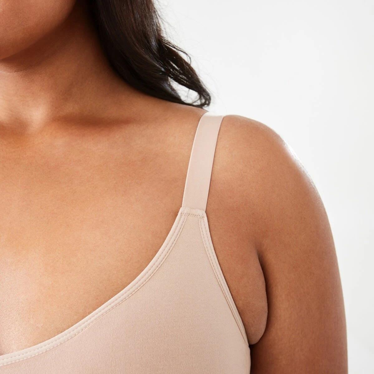 7 2 Pack Full Figure Seamfree Crop Bras BLACK, SOFT SAND BEIGE, 7 of 8