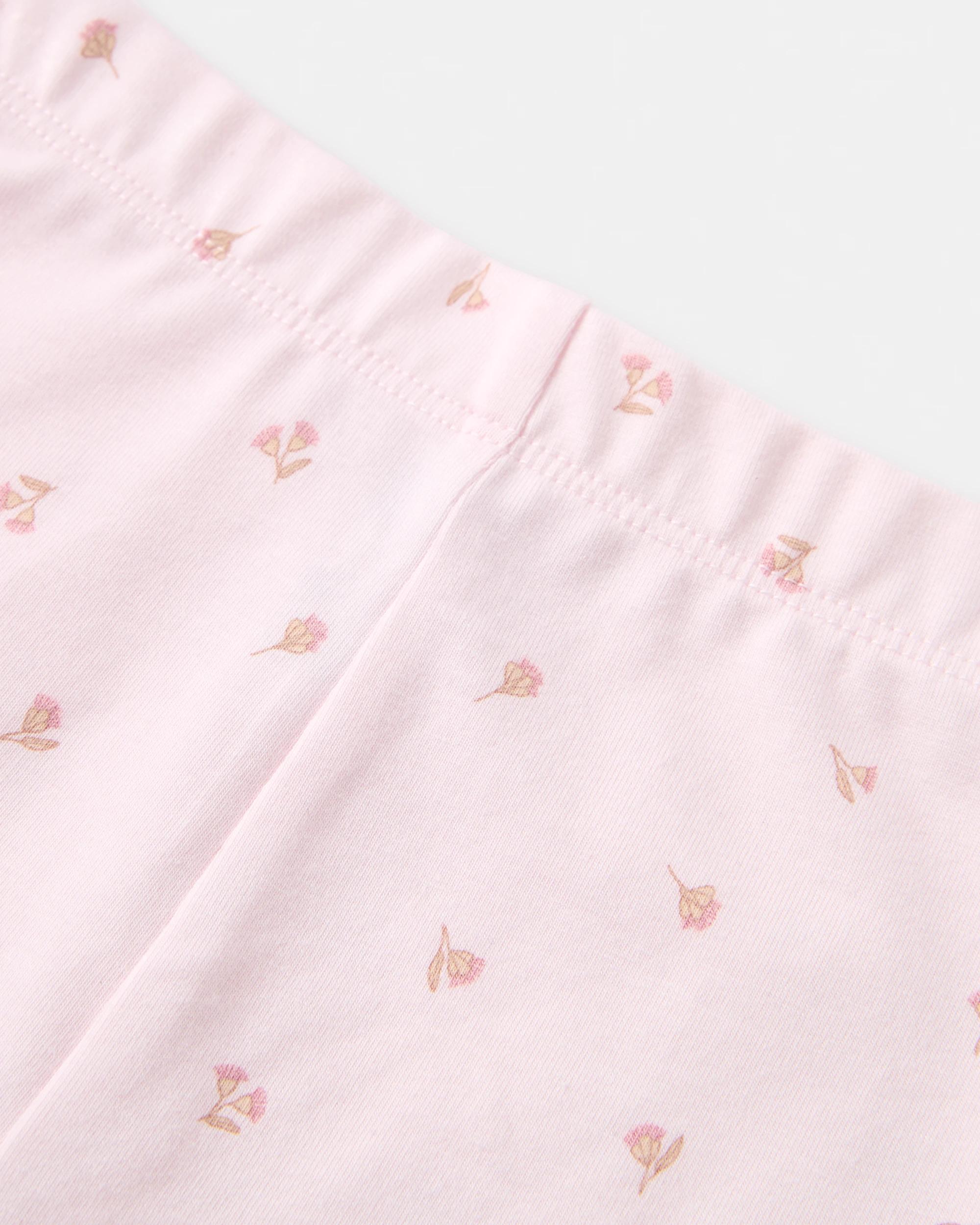 6 3 Pack Cotton Leggings Pink Flrl, 6 of 8