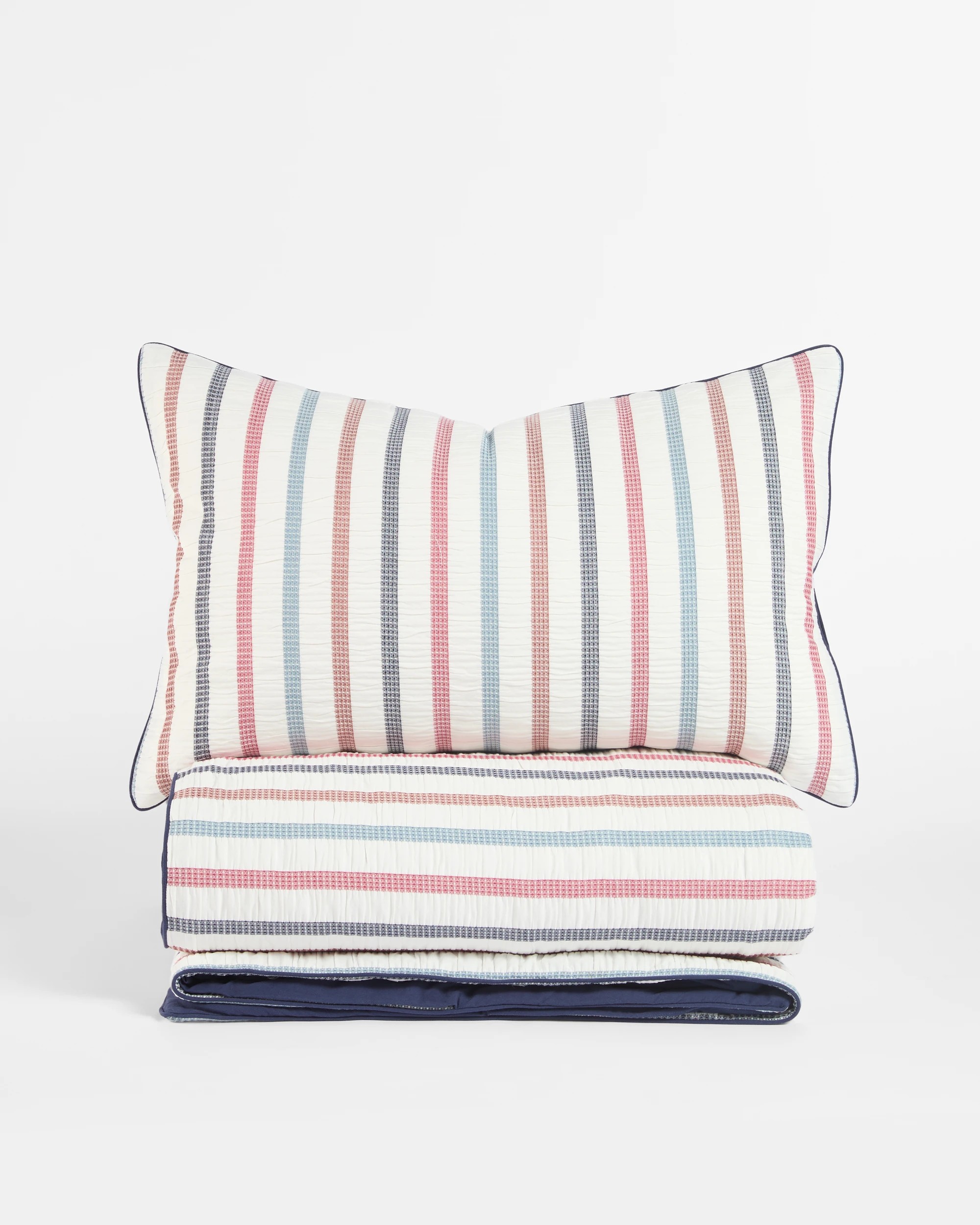 3 Target Frankie Waffle Stripe Seersucker Kids Quilt Cover Set - Queen Bed - Blue, 3 of 9