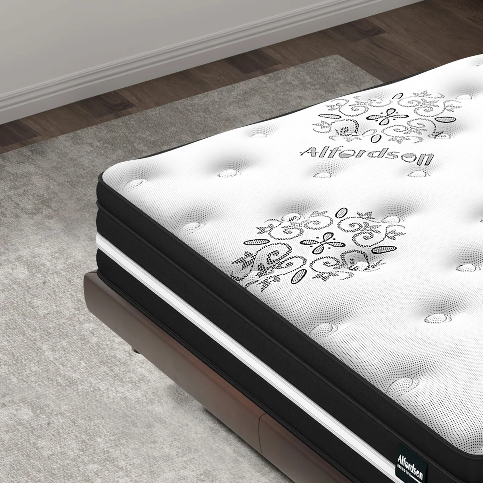 5 Alfordson Mattress 22CM  EuroTop Bonnell Spring Medium Firm Foam - King Single Bed, 5 of 9