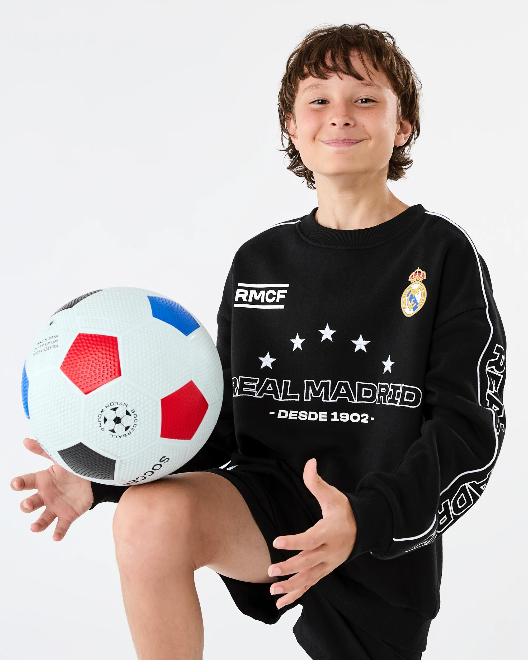 9 Real Madrid Youth Crew Neck Sweatshirt Black, 9 of 9