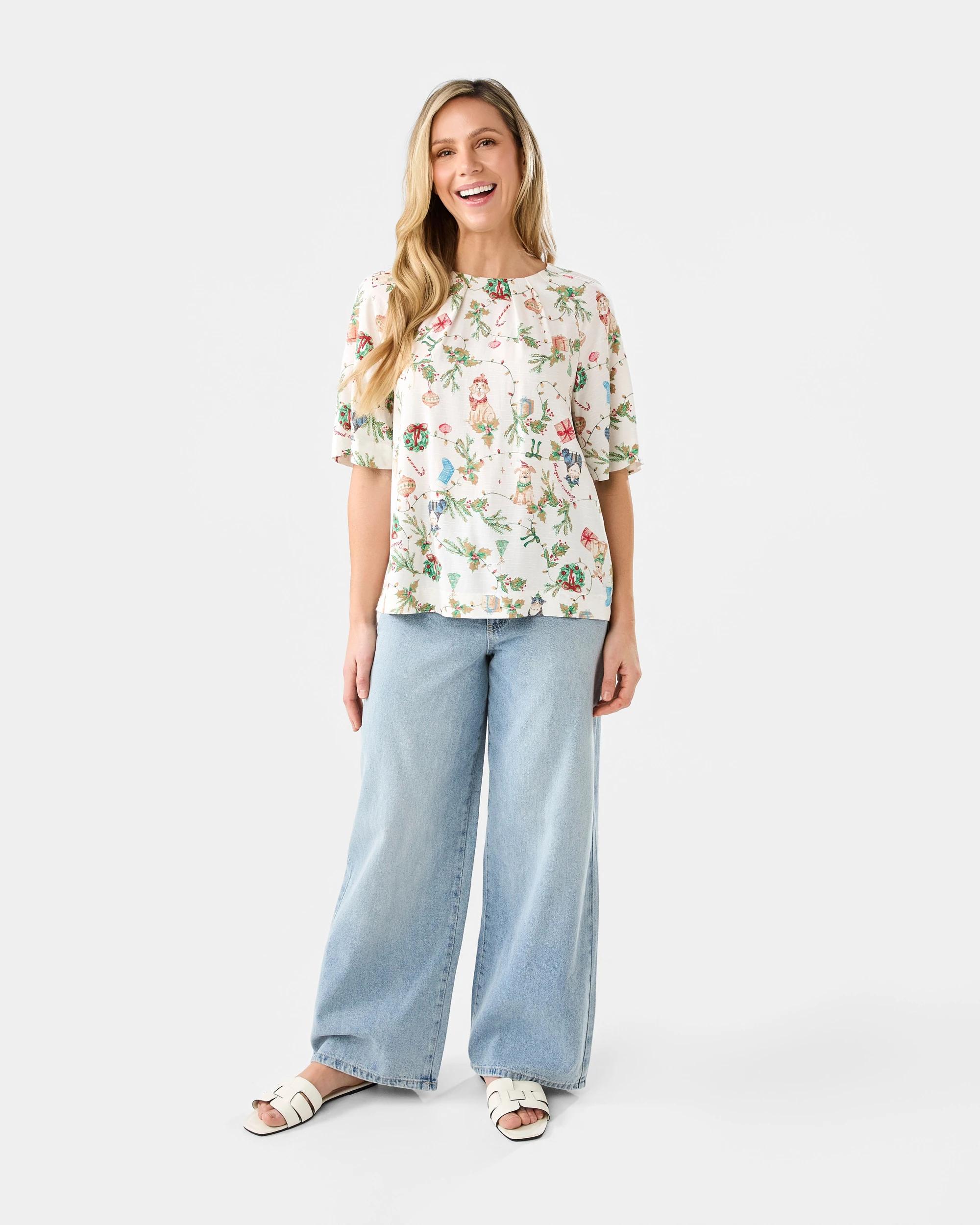 7 Short Sleeve Christmas Tuck Top Fest Cloud, 7 of 7