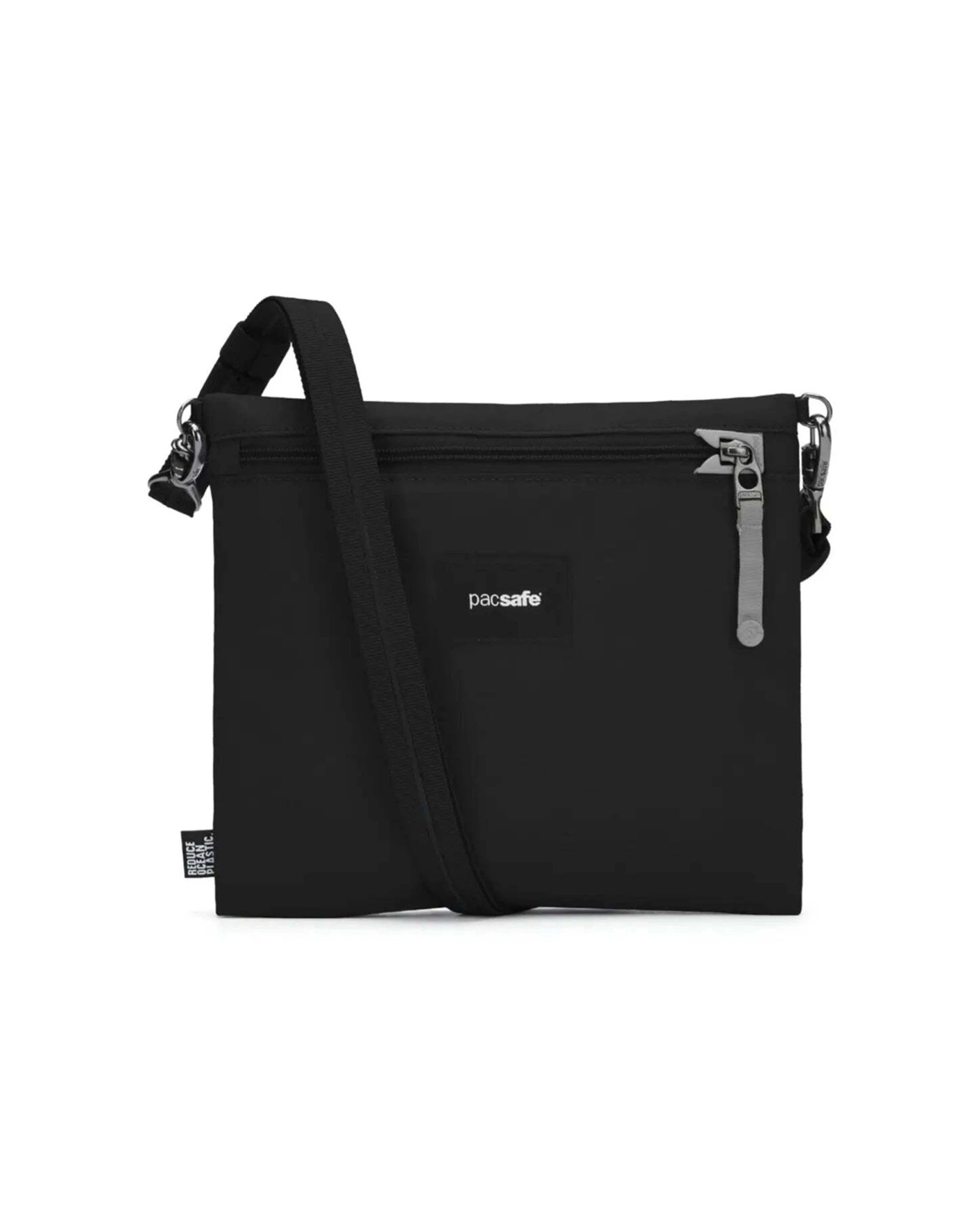 1 Pacsafe Go Anti-Theft Crossbody Pouch Convertible Strap Recycled Polyester Jet - Black, 1 of 8