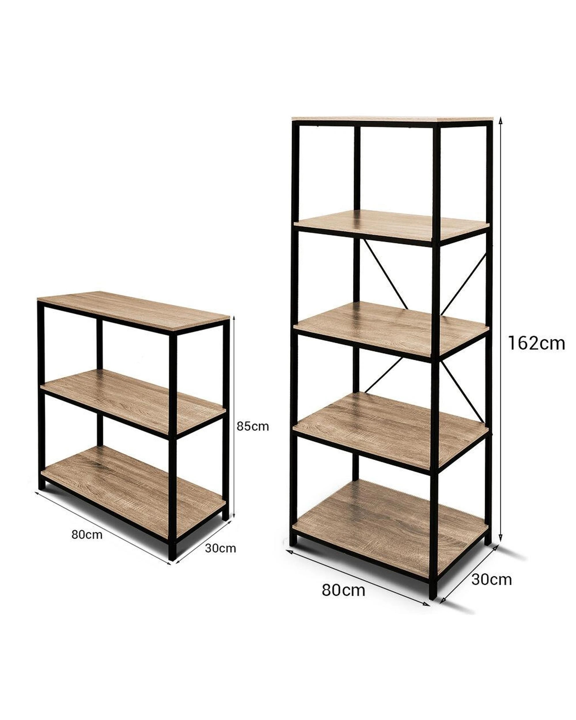 10 Rome Industrial Style Storage Bookshelf Set Oak, 10 of 10