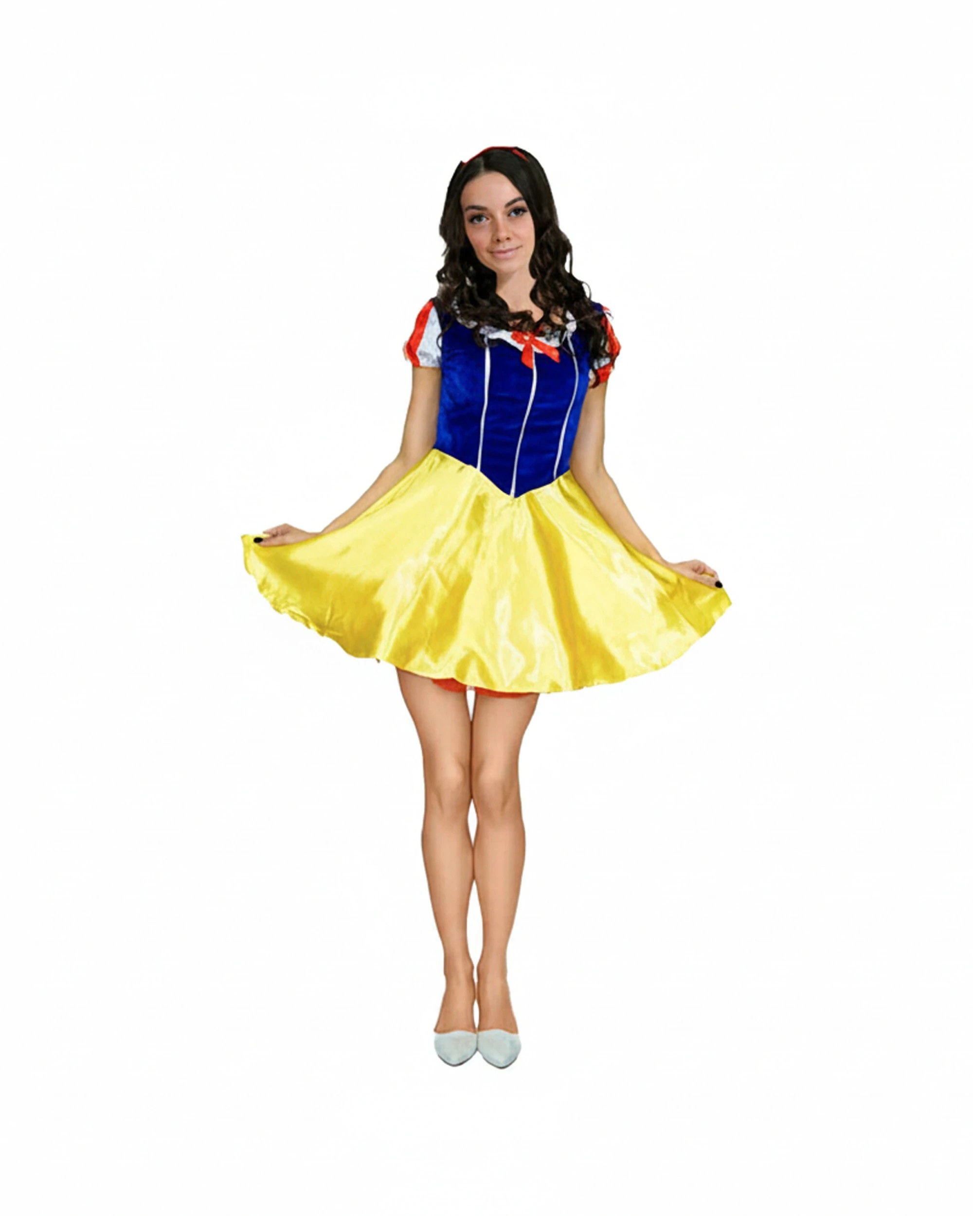 1 JD Party Adult Snow Princess Costume Complete Set Dress XS/S - Yellow, 1 of 1