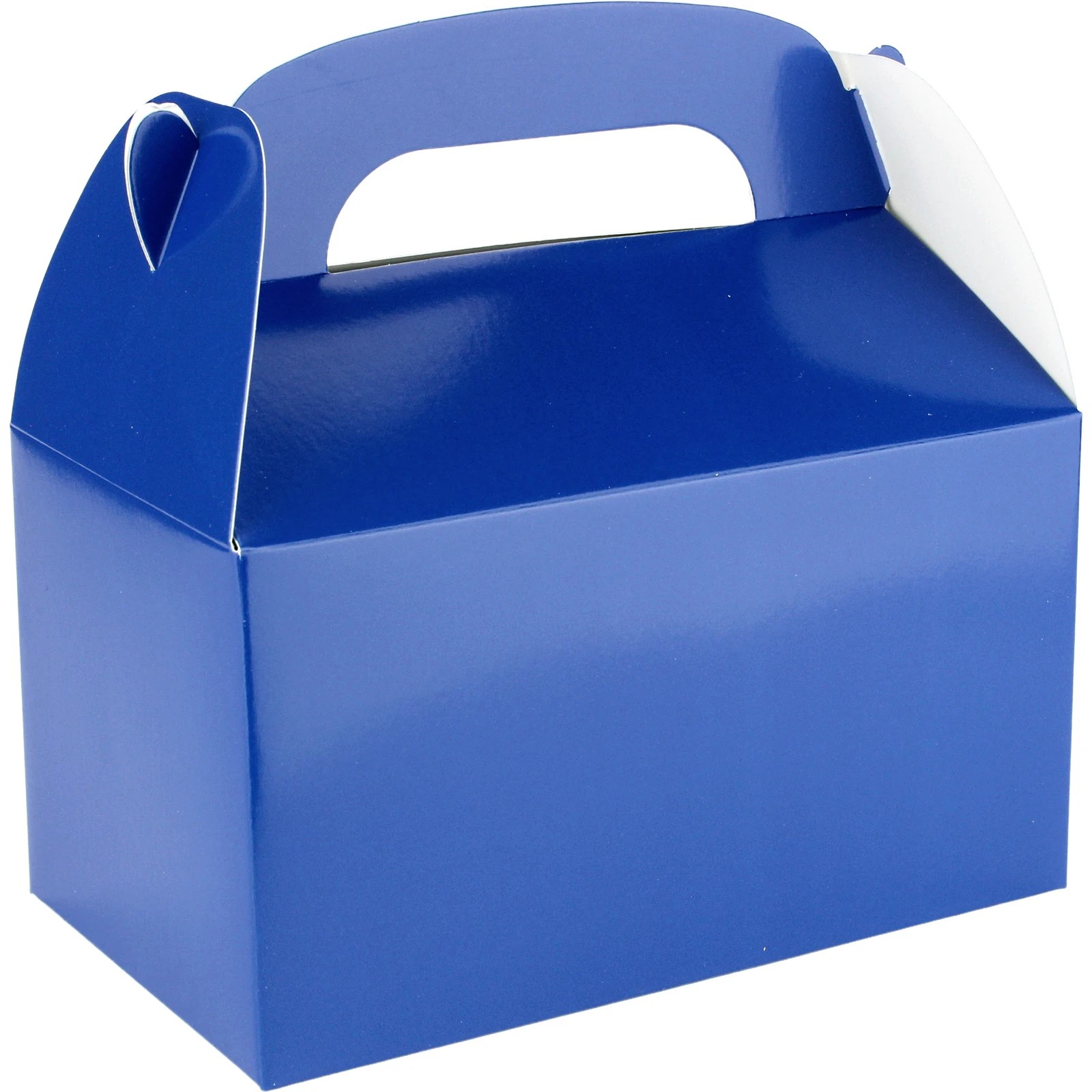 1 Partyrama Blue Lolly/Treat Boxes with Handle Pack of 6 - Blue, 1 of 2