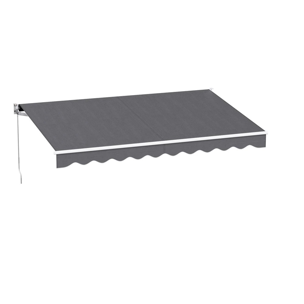 1 Instahut Retractable Folding Arm Awning Manual Sunshade 3.5M X 2.5M - Grey, 1 of 9
