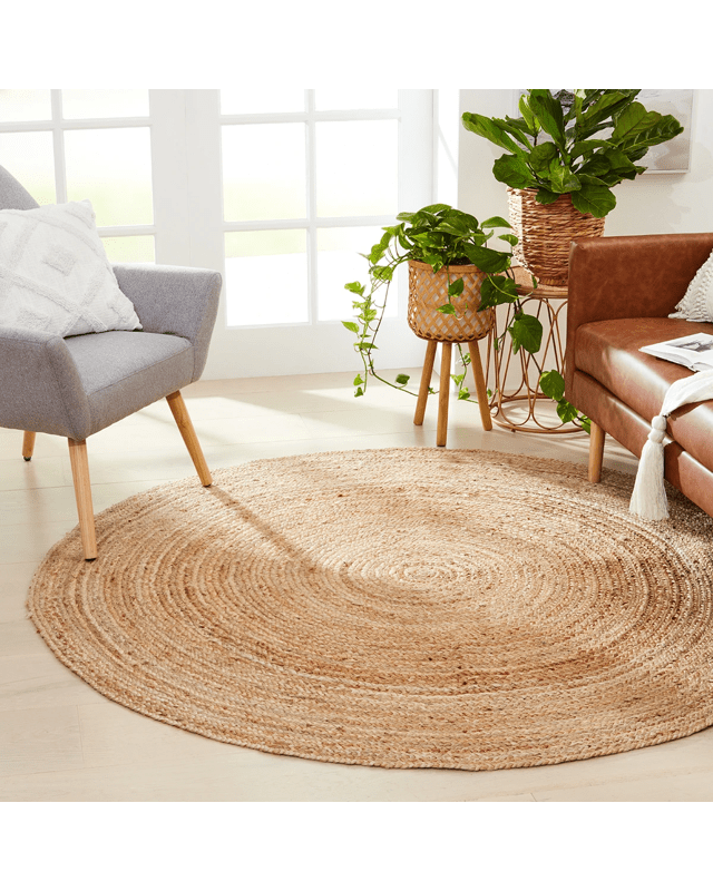 Jute Rug - Natural, Round - 1