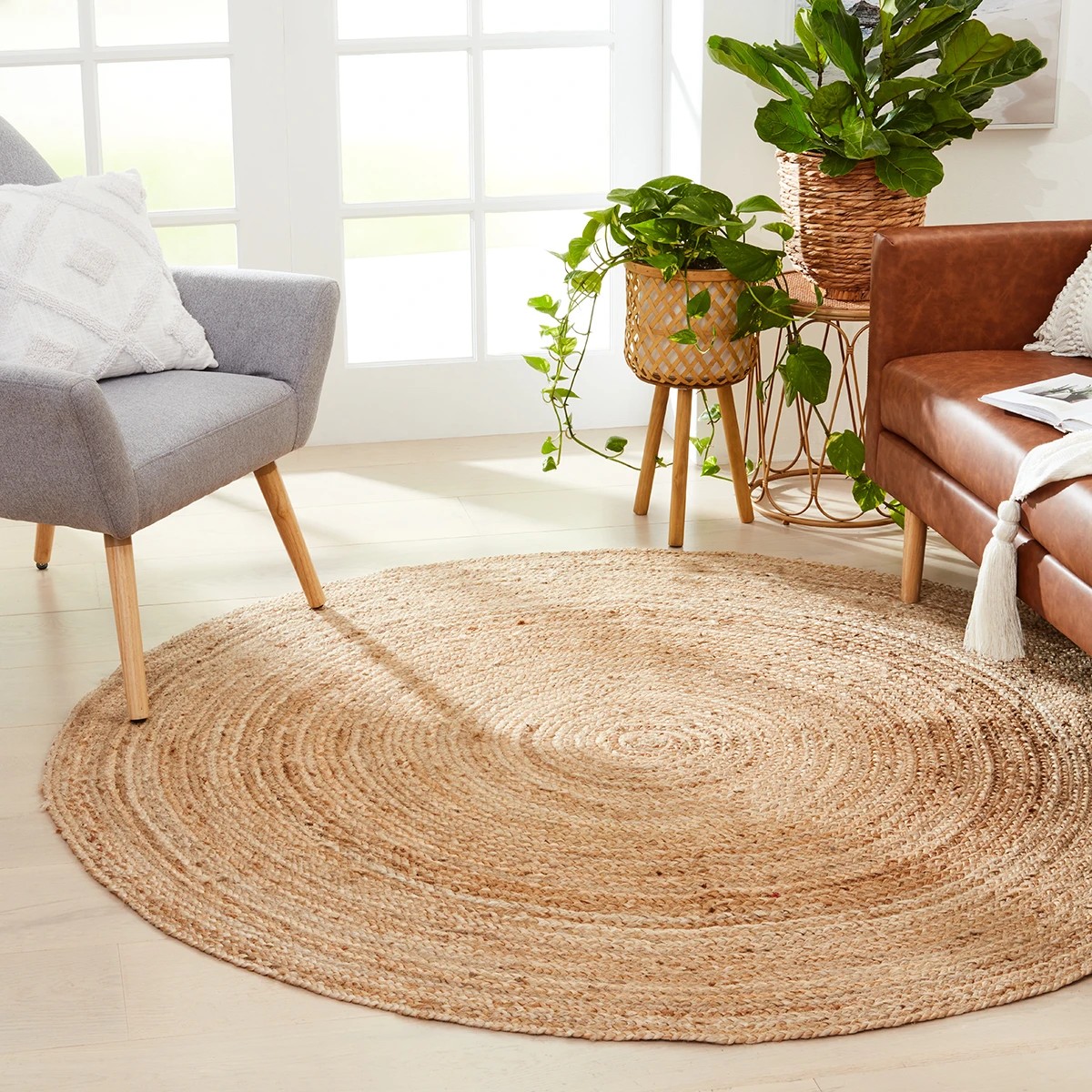 1 Jute Rug - Natural, Round - 180cm, 1 of 9