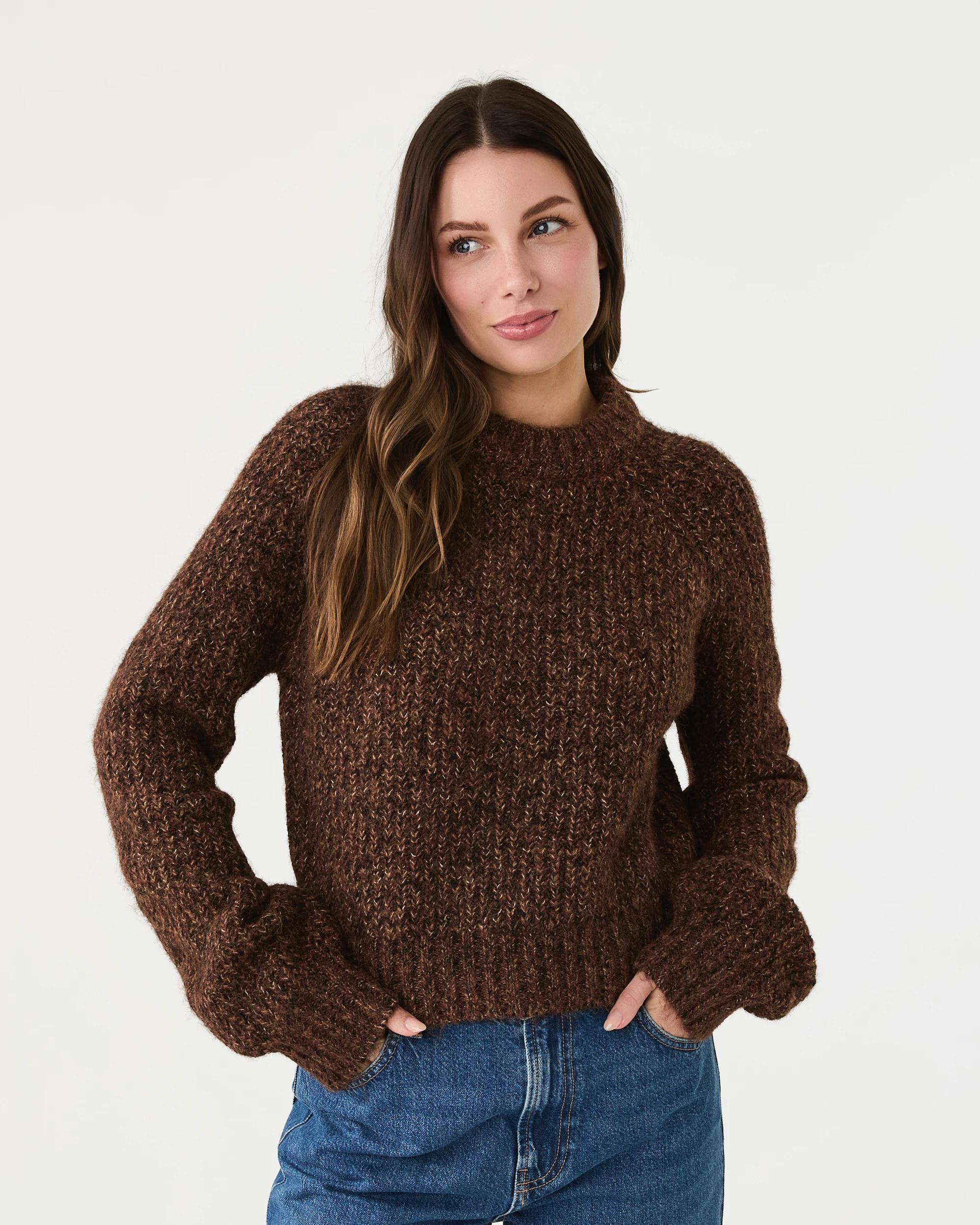1 Balloon Sleeve Jumper Brn Clove, 1 of 7