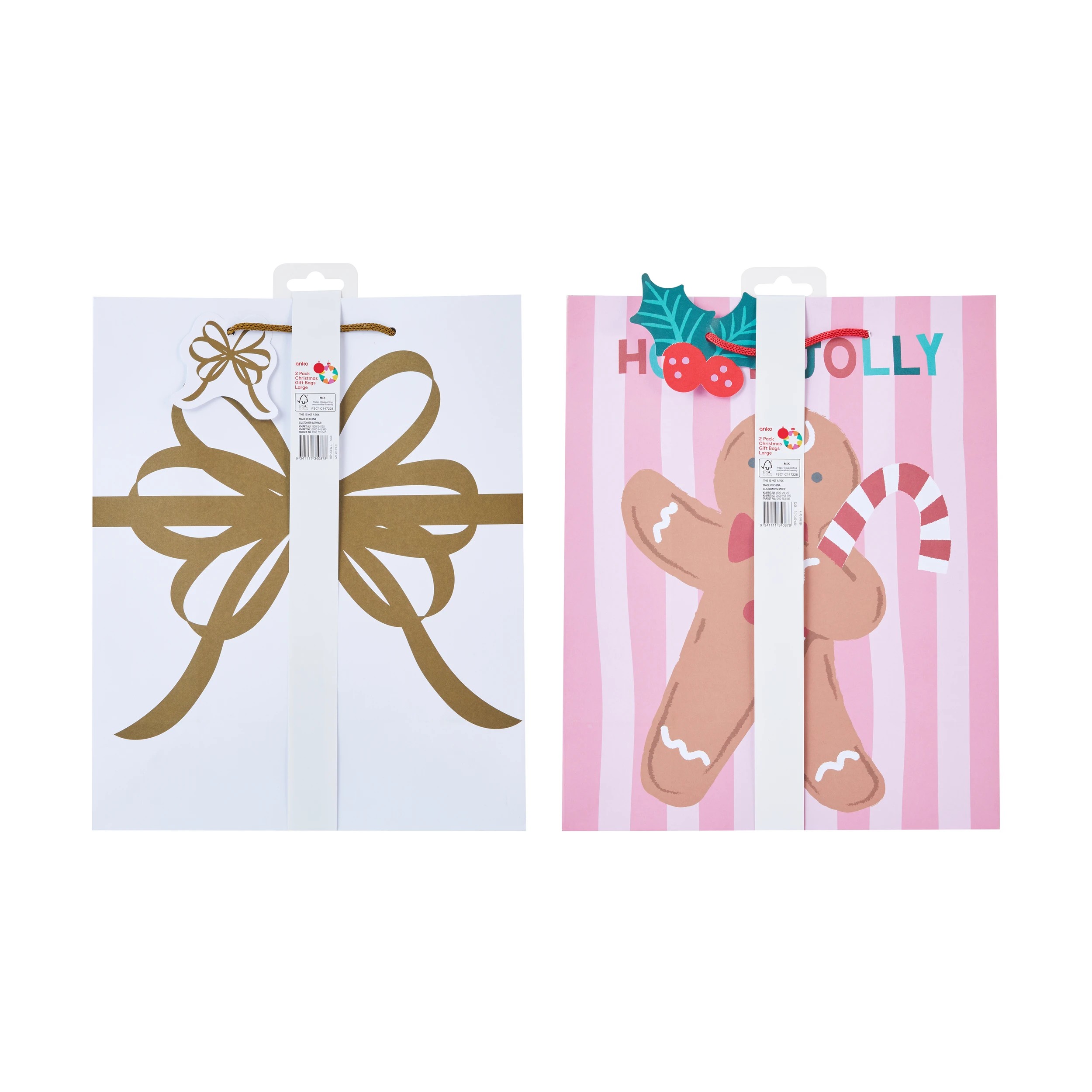 6 2 Pack Christmas Gift Bags - Large, Assorted, 6 of 6