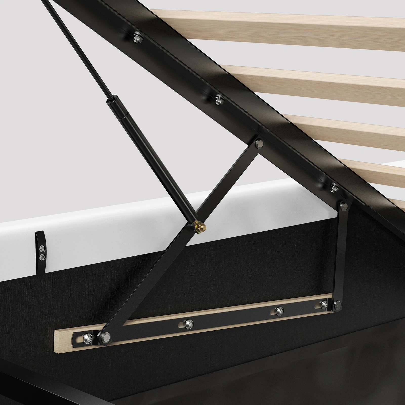 9 Alfordson Bed Frame King Size Gas Lift Storage Mattress Base Barlow - White, 9 of 10