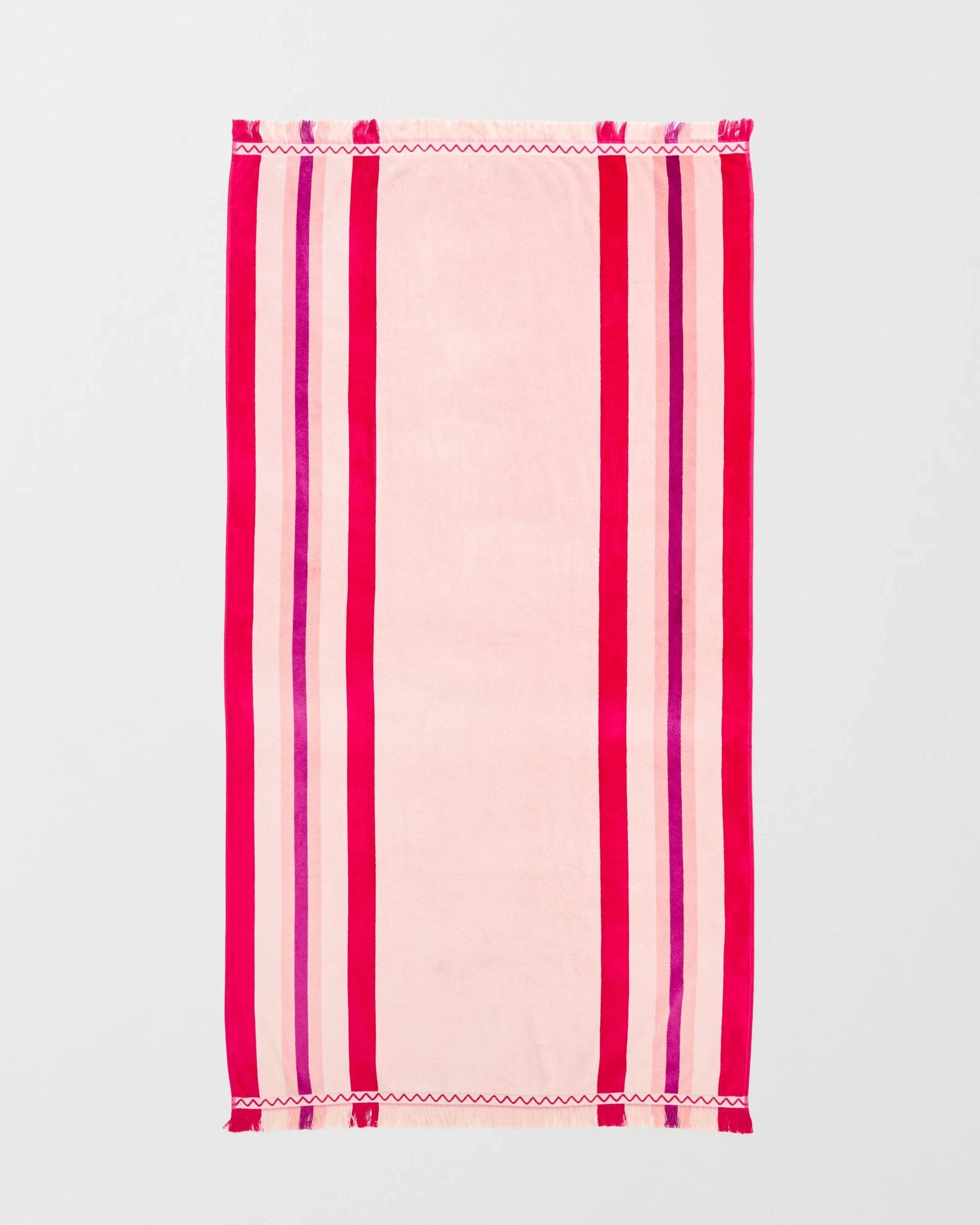 1 Target Variegated Stripe Beach Towel - Pink, 1 of 2