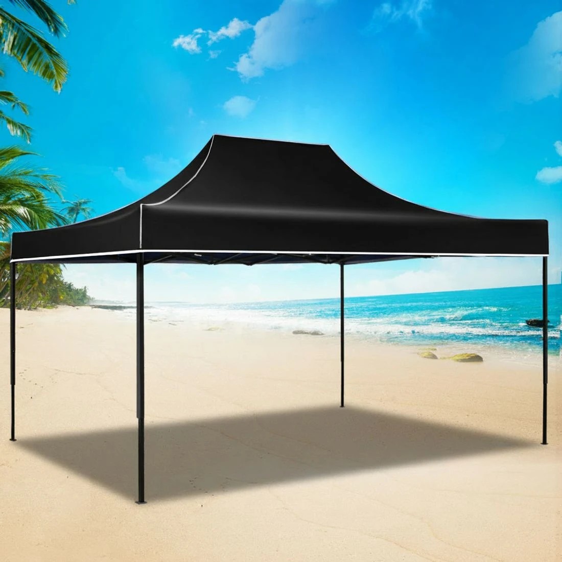 7 Instahut Gazebo Pop Up Marquee 3x4.5m Folding Tent Wedding Outdoor Camping Canopy Gazebos Shade - Black, 7 of 7