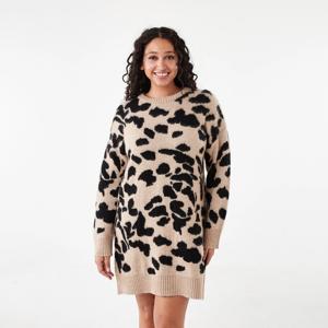 Long Balloon Sleeve Knit Mini Dress