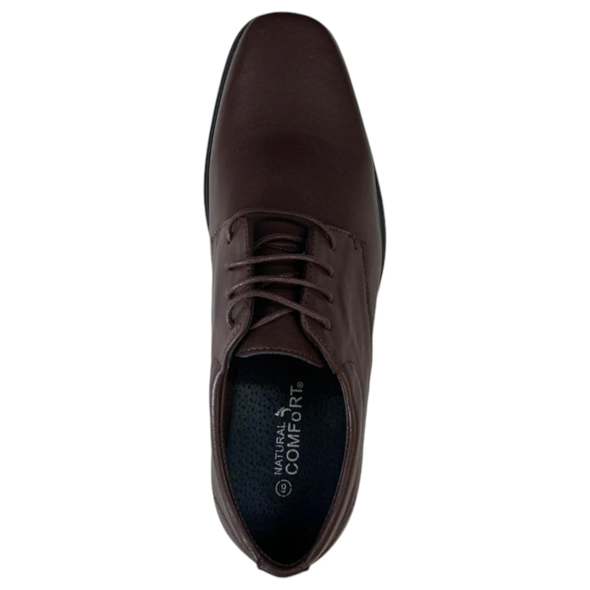 4 Natural Comfort Mens Skyway Work Formal Dress Shoes BROWN, 4 of 6