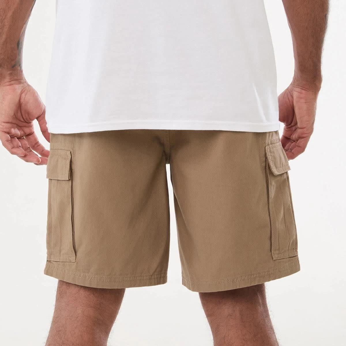3 Elastic Waist Cargo Shorts TANNIN, 3 of 7