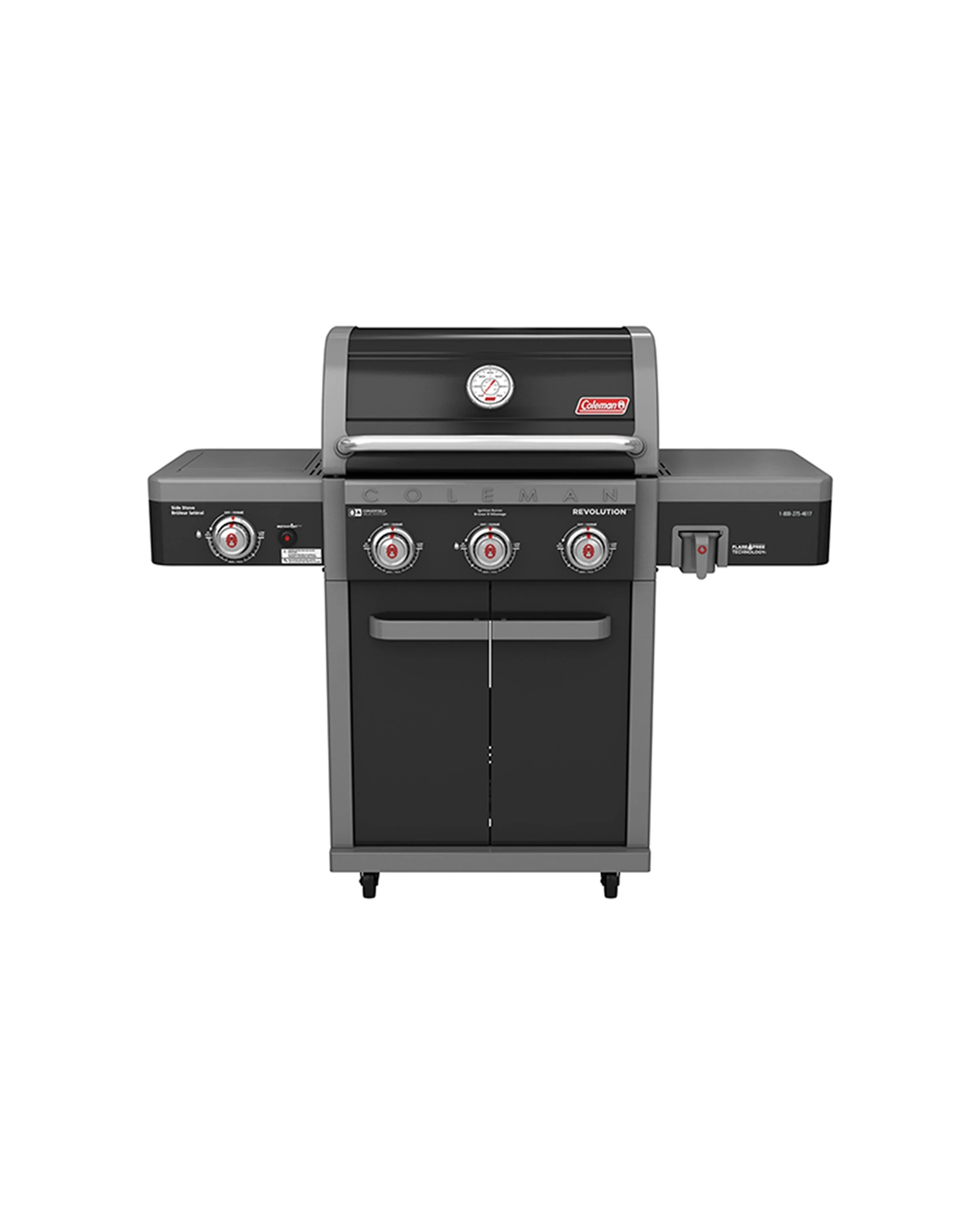 1 Coleman Revolution 3 Burner Gas BBQ With Side Burner Grease Management - Black, 1 of 9