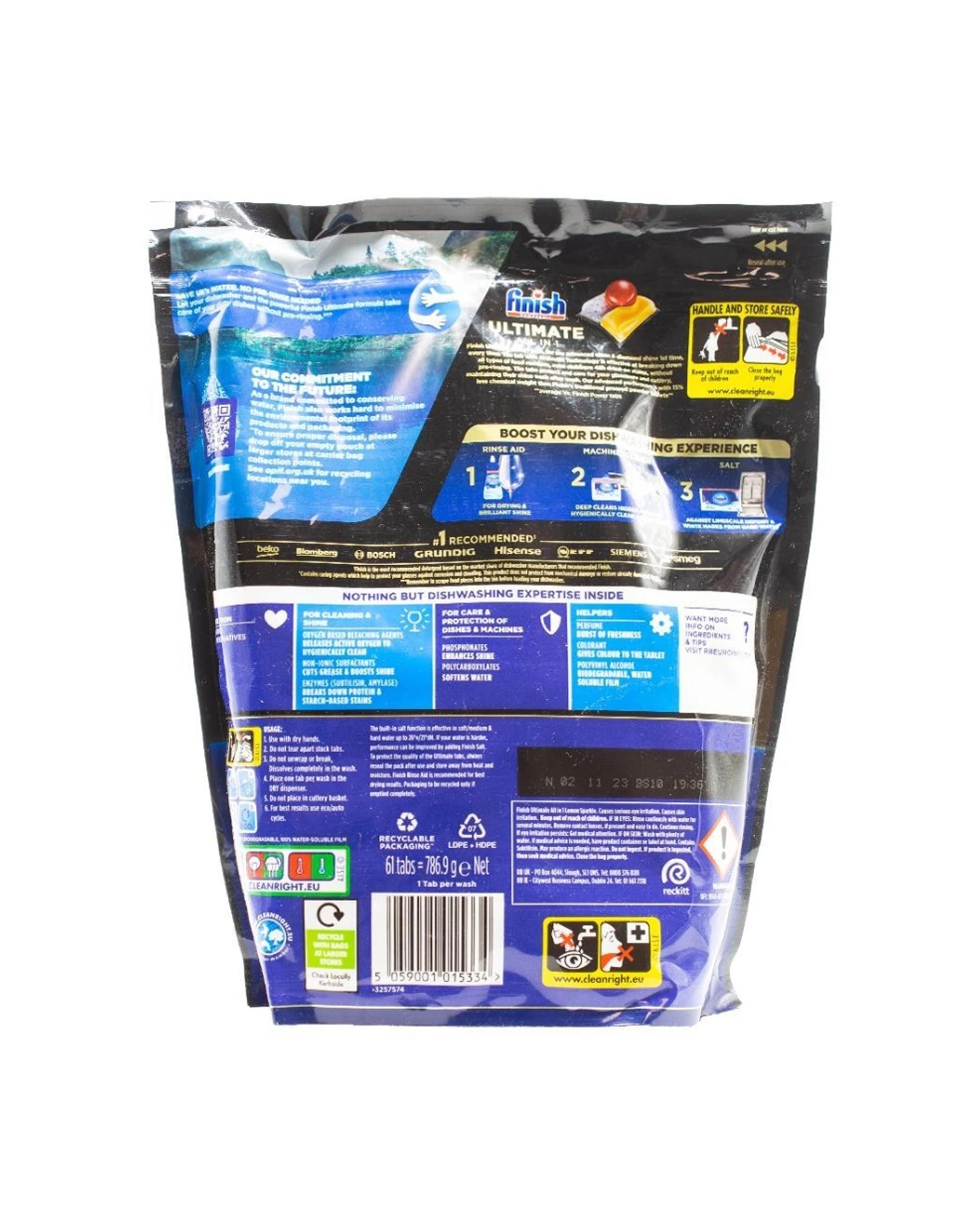 3 Finish 122pc Finish Ultimate All-In-1 Dishwasher Tablets Lemon Sparkle, 3 of 3