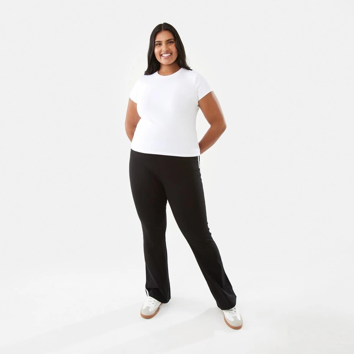 4 Side Stripe Fold Down Flare Pants Black, 4 of 8